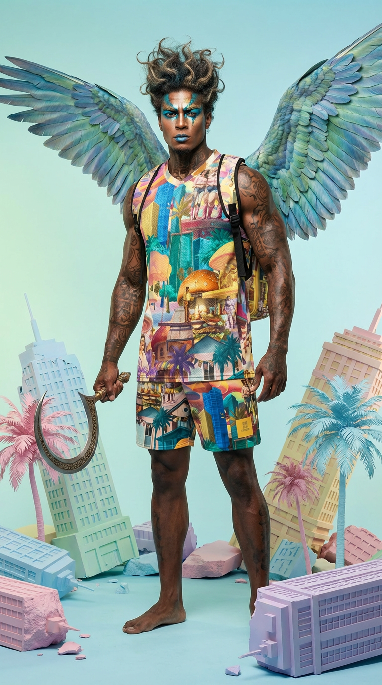 Otto STRTWR I Basketballshirt und Meshshorts mit City Rucksack BURGER CITY