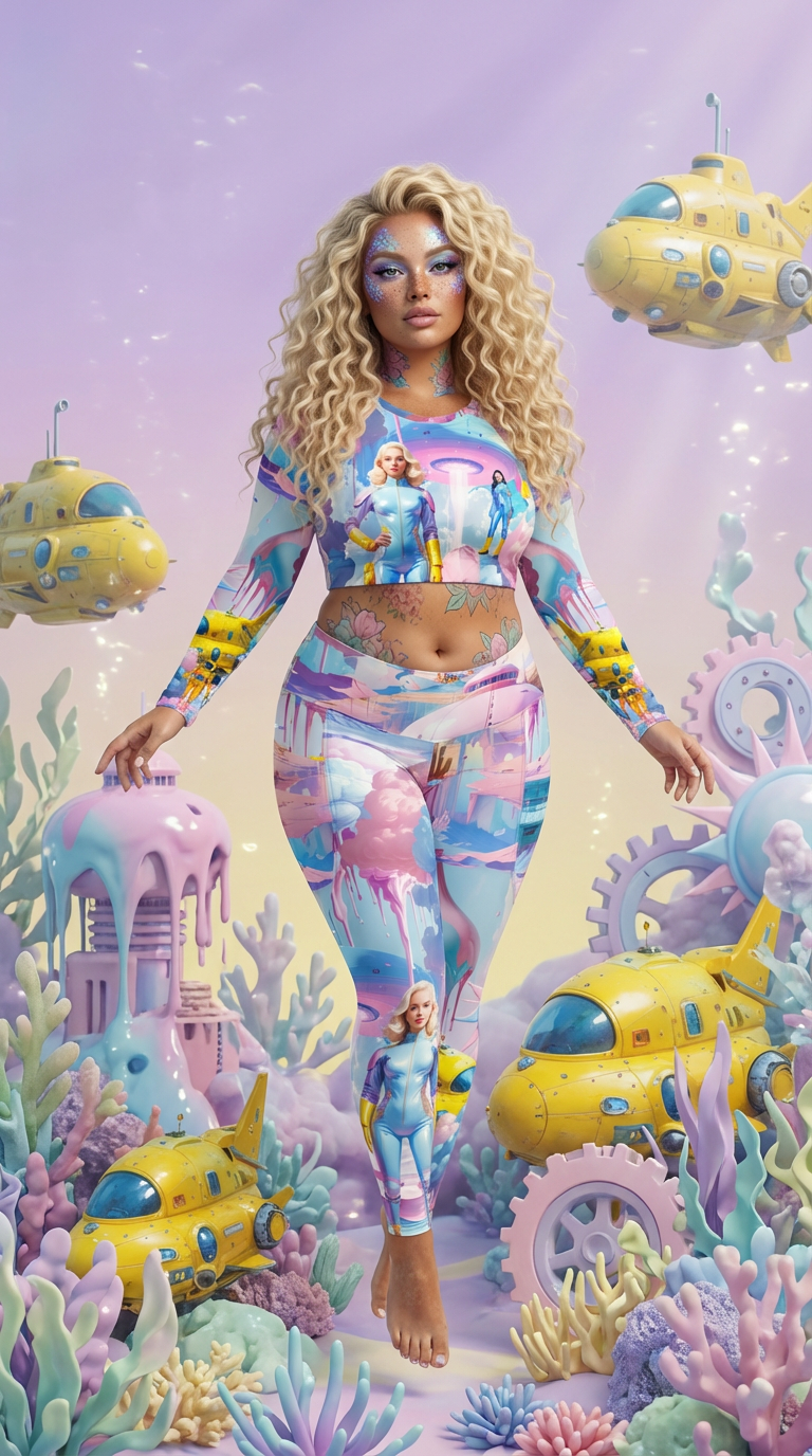 Otto STRTWR I Sport Crop Top und Leggings LIGHT BLUE PLANET