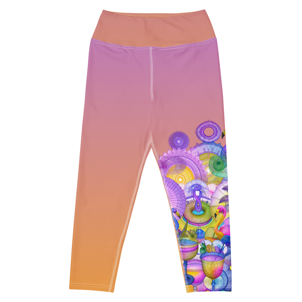 Capri Legging Poolside Paradise Leggings | Tropical Pastell Design | Otto Strtwr Sport