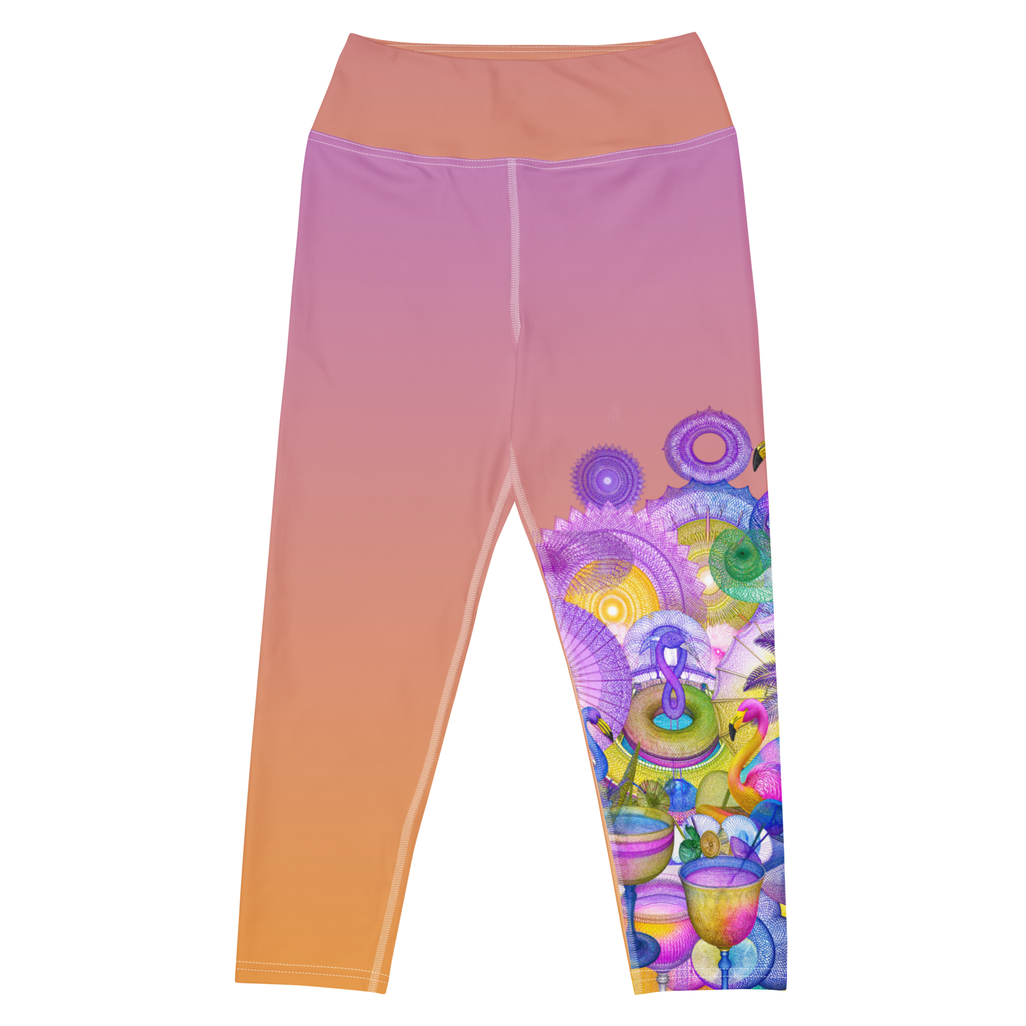 Capri Legging Poolside Paradise Leggings | Tropical Pastell Design | Otto Strtwr Sport