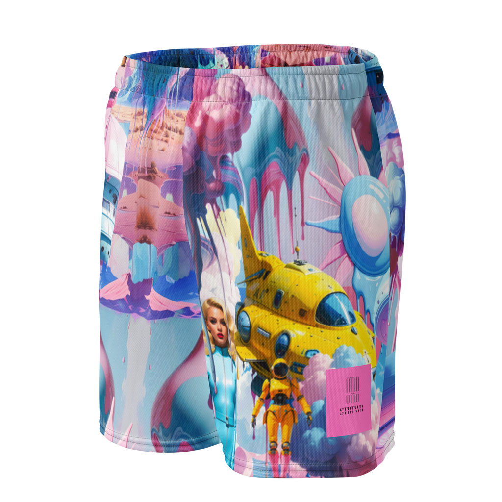 Mesh Sport Shorts Light Blue Planet | Premium Streetwear Otto Strtwr