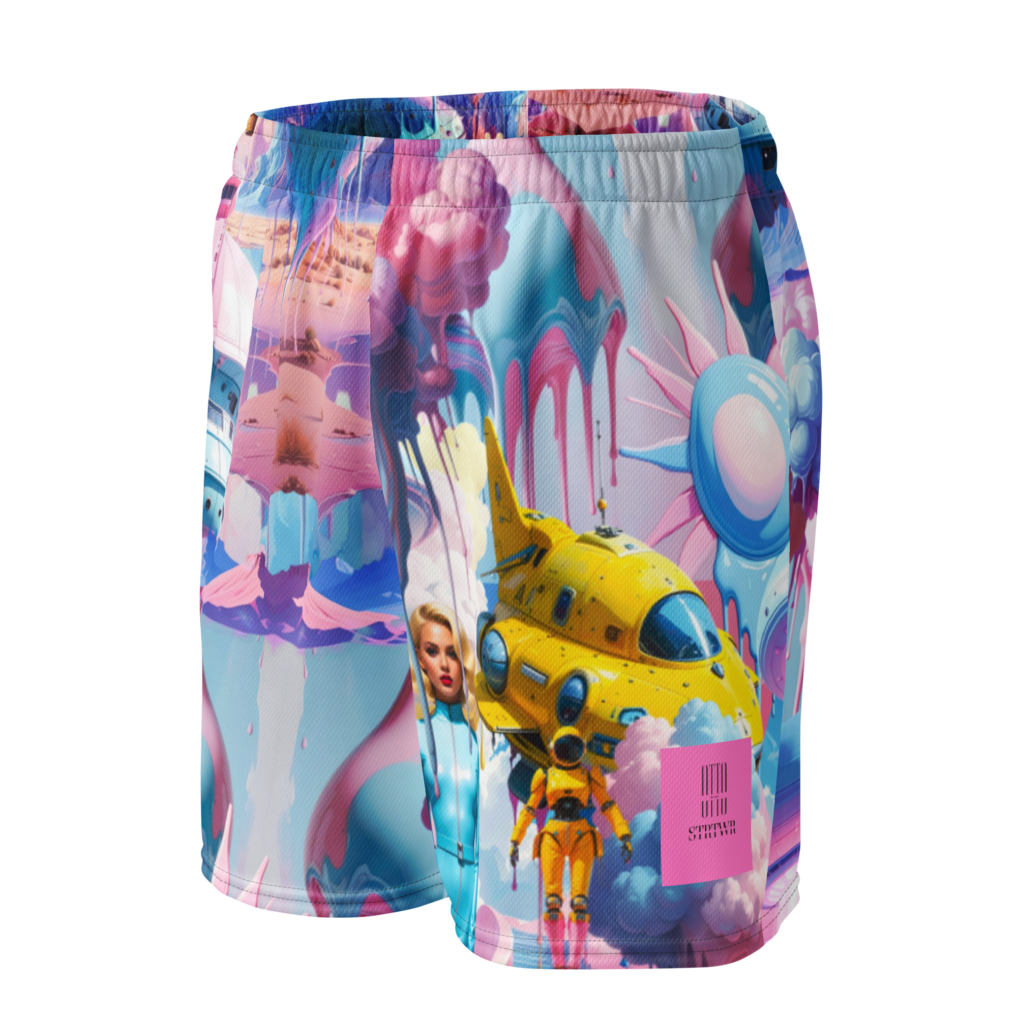 Mesh Sport Shorts Light Blue Planet | Premium Streetwear Otto Strtwr