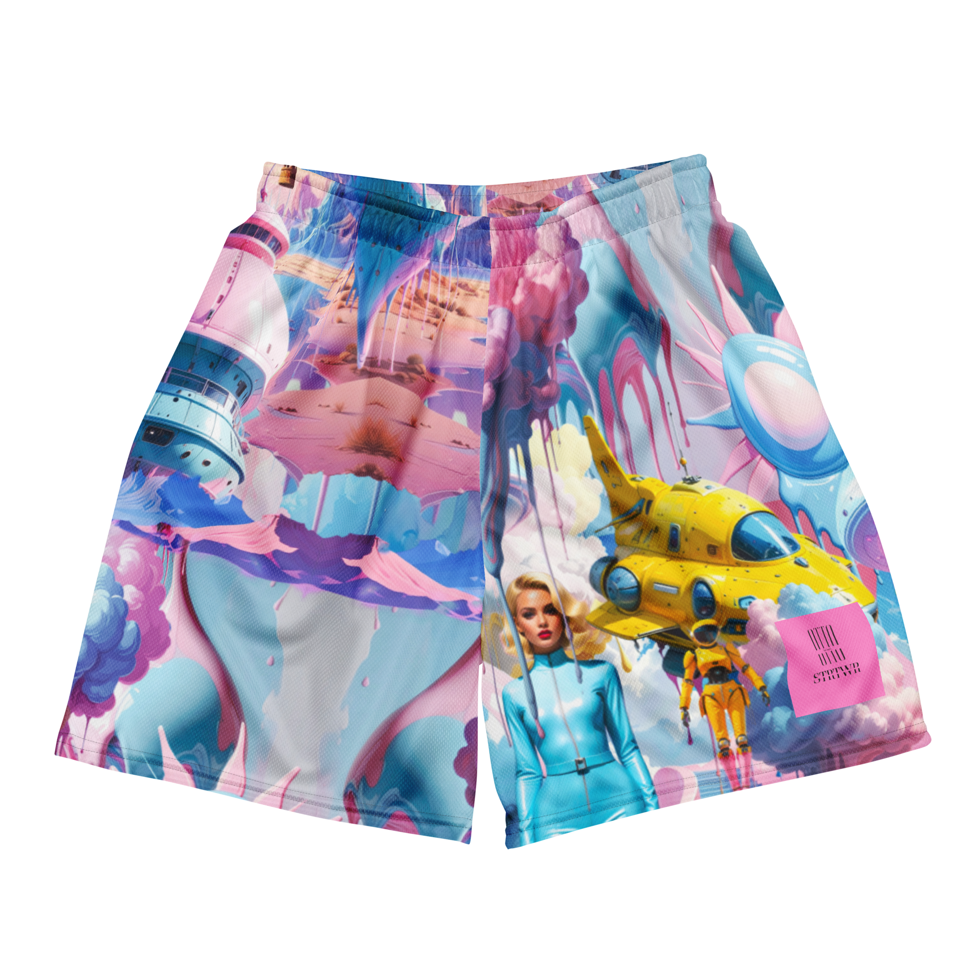 Mesh Sport Shorts Light Blue Planet | Premium Streetwear Otto Strtwr