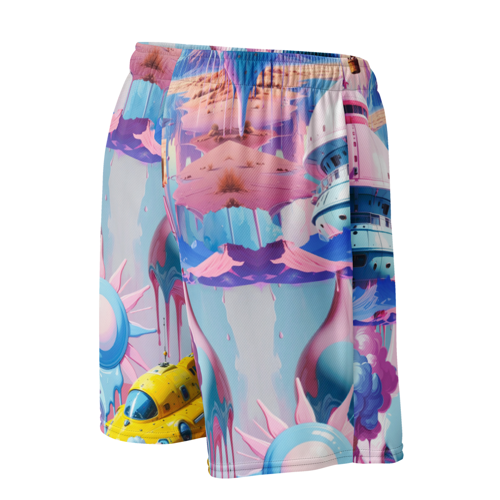 Mesh Sport Shorts Light Blue Planet | Premium Streetwear Otto Strtwr