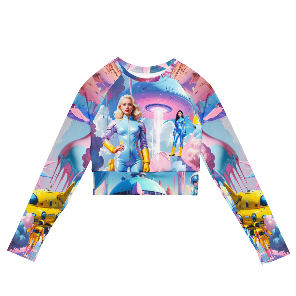 Sport Crop Top Langarm Light Blue Planet | Premium Streetwear Otto Strtwr