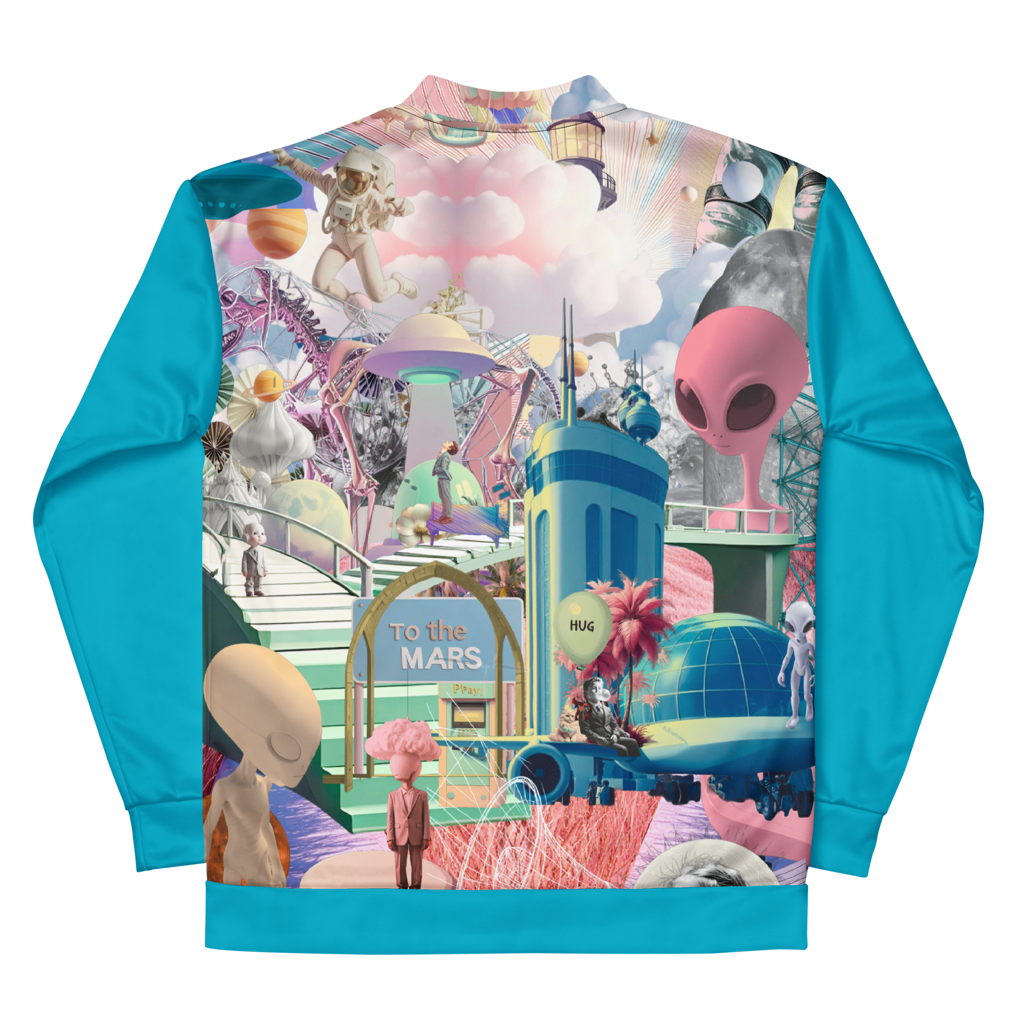 Unisex Bomberjacke Alien Invasion Himmelblau | Premium Streetwear Otto Strtwr