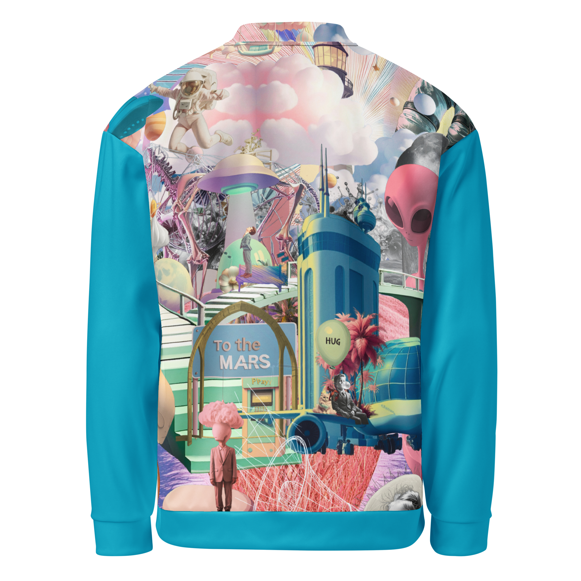 Unisex Bomberjacke Alien Invasion Himmelblau | Premium Streetwear Otto Strtwr