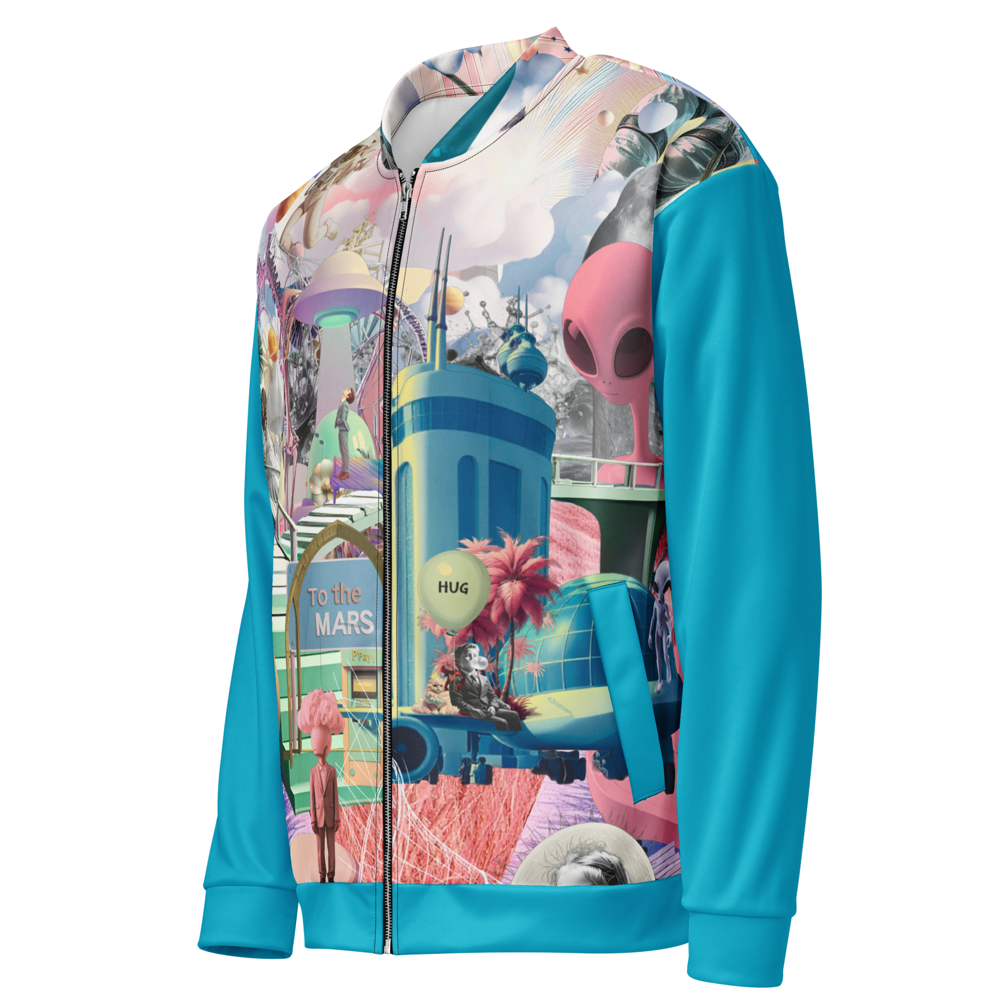 Unisex Bomberjacke Alien Invasion Himmelblau | Premium Streetwear Otto Strtwr