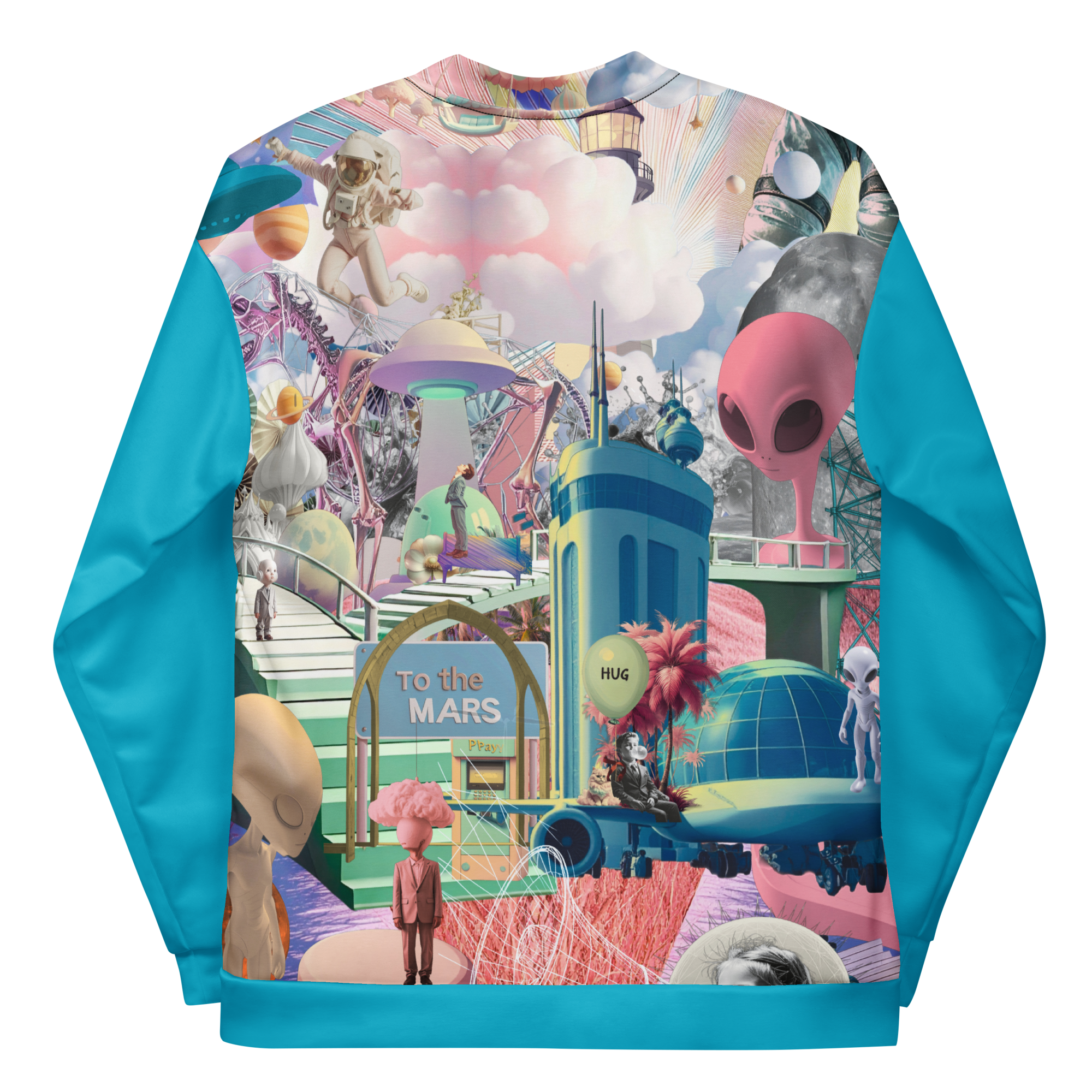 Unisex Bomberjacke Alien Invasion Himmelblau | Premium Streetwear Otto Strtwr