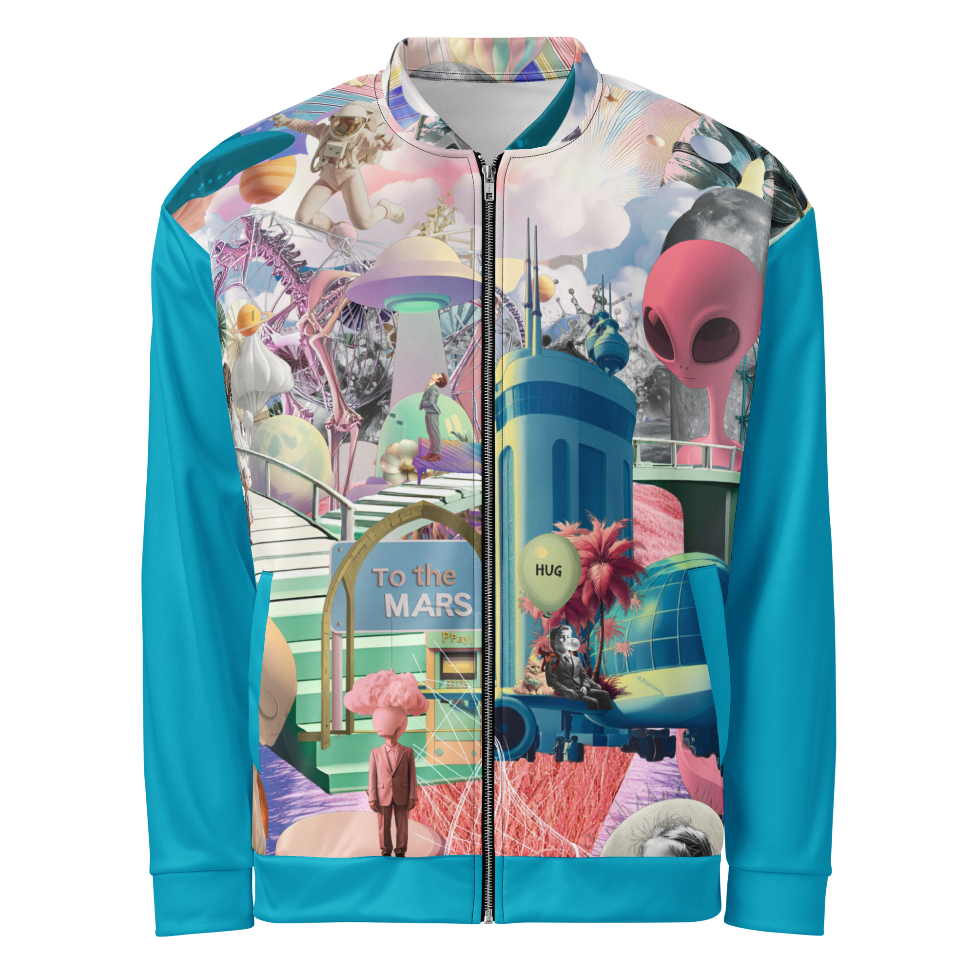 Unisex Bomberjacke Alien Invasion Himmelblau | Premium Streetwear Otto Strtwr