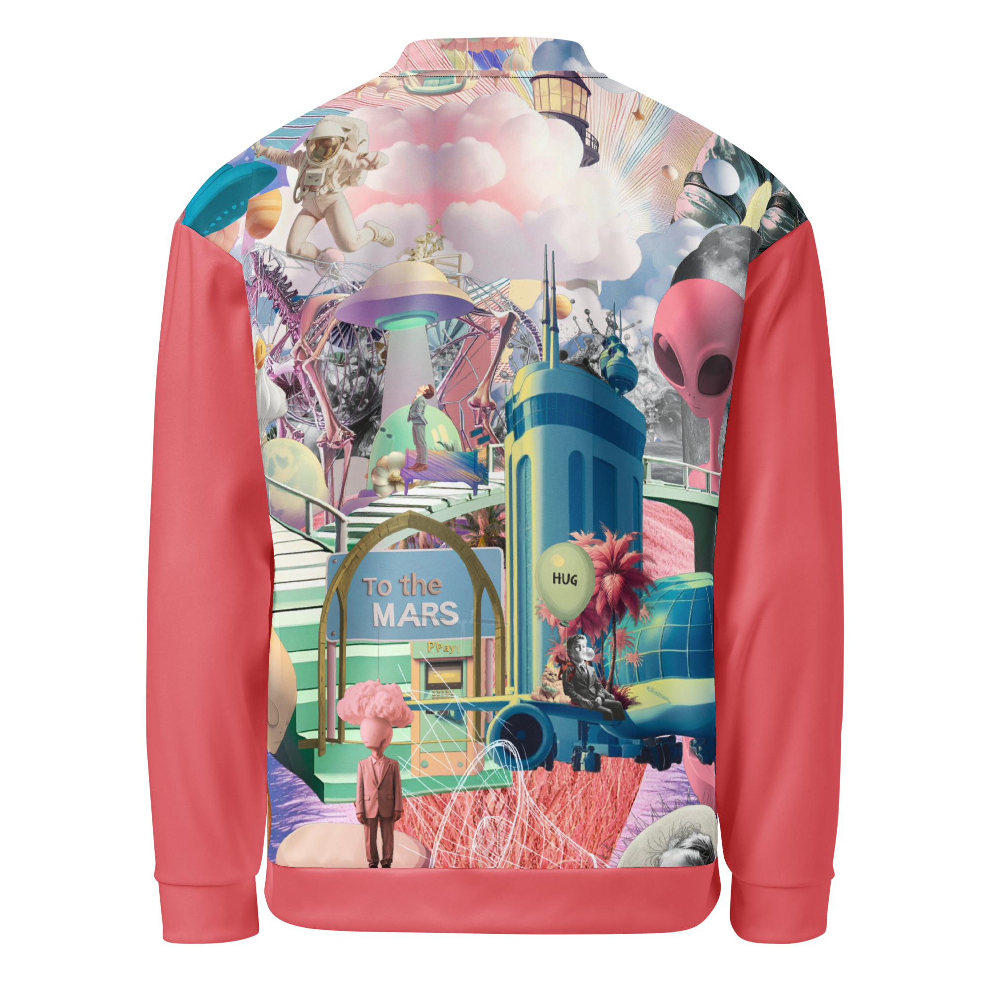 Unisex Bomberjacke Alien Invasion Pinkrot | Premium Streetwear Otto Strtwr