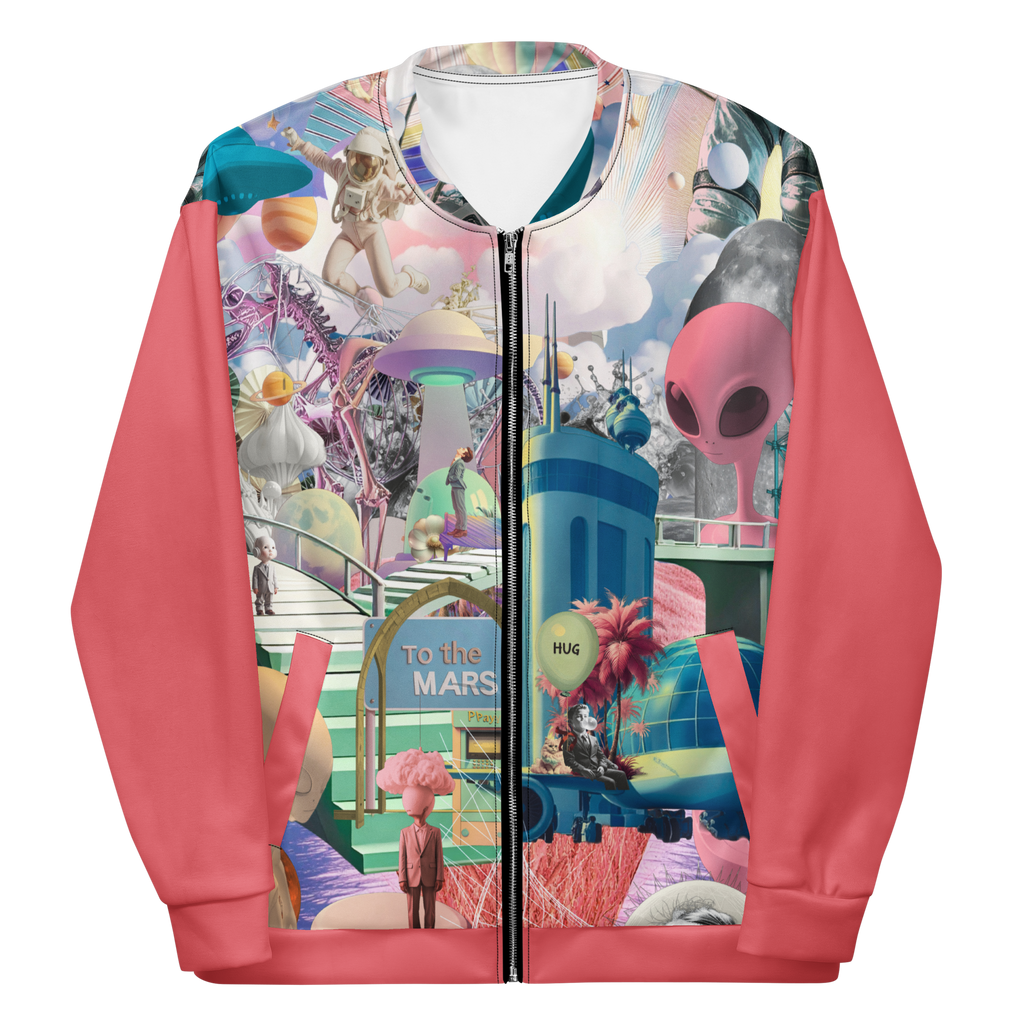 Unisex Bomberjacke Alien Invasion Pinkrot | Premium Streetwear Otto Strtwr