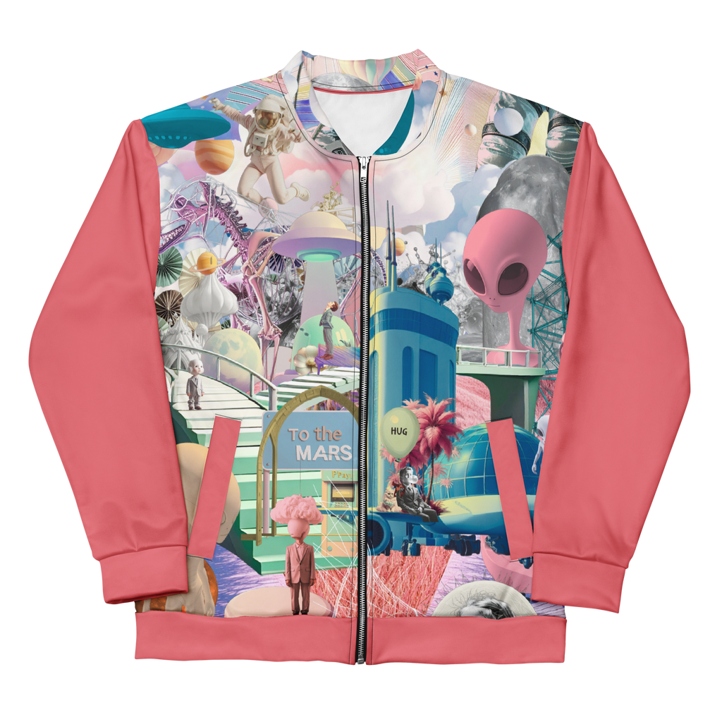 Unisex Bomberjacke Alien Invasion Pinkrot | Premium Streetwear Otto Strtwr