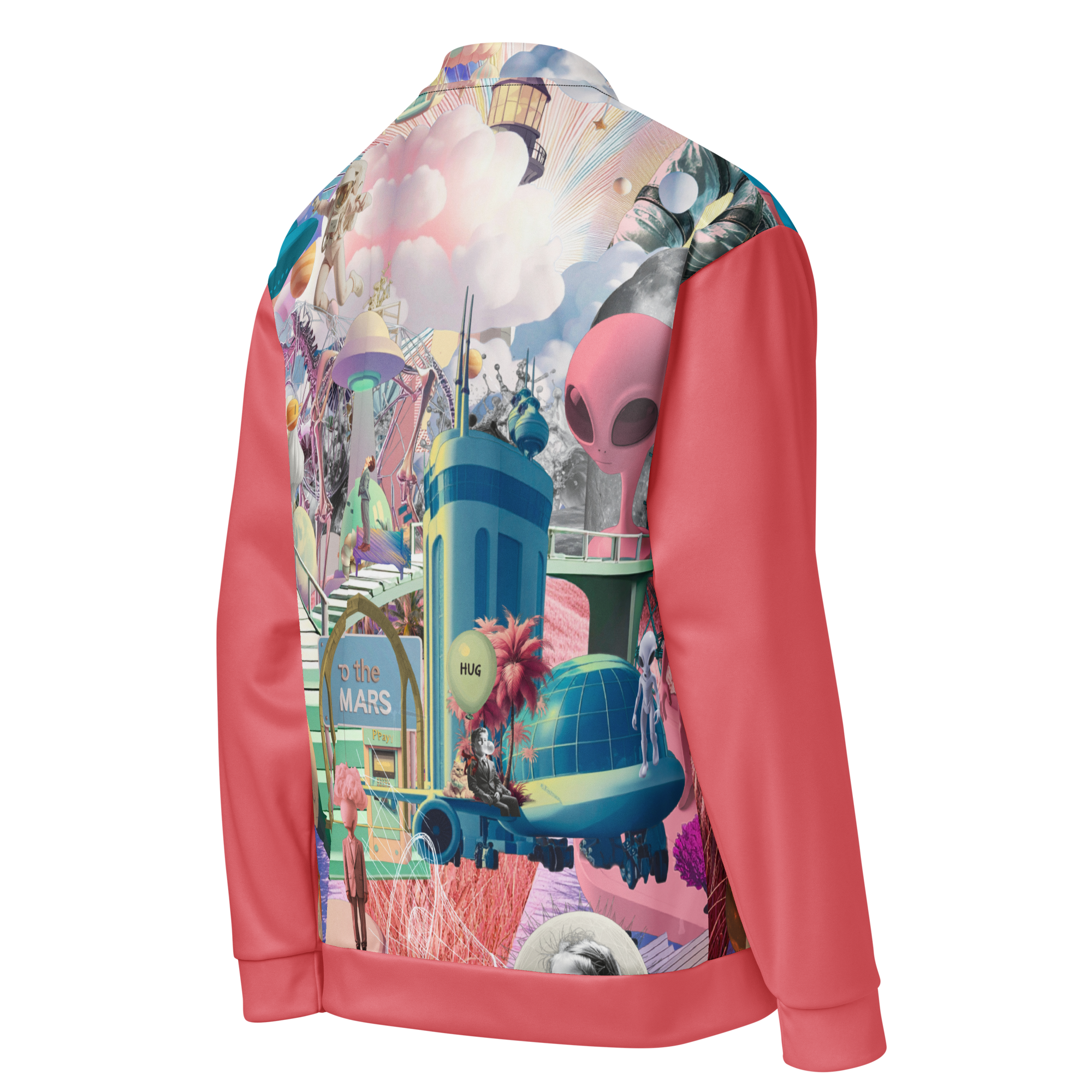 Unisex Bomberjacke Alien Invasion Pinkrot | Premium Streetwear Otto Strtwr