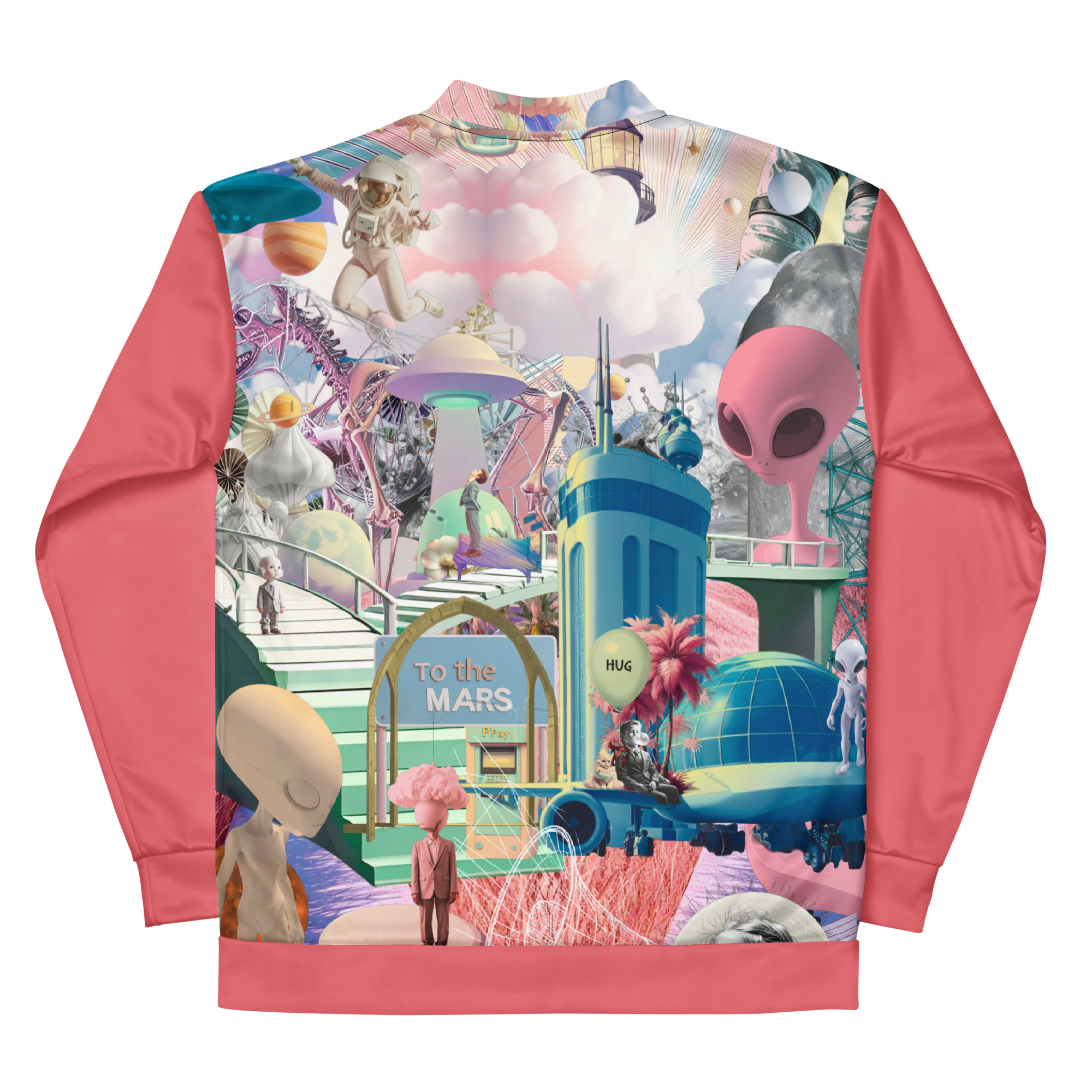 Unisex Bomberjacke Alien Invasion Pinkrot | Premium Streetwear Otto Strtwr