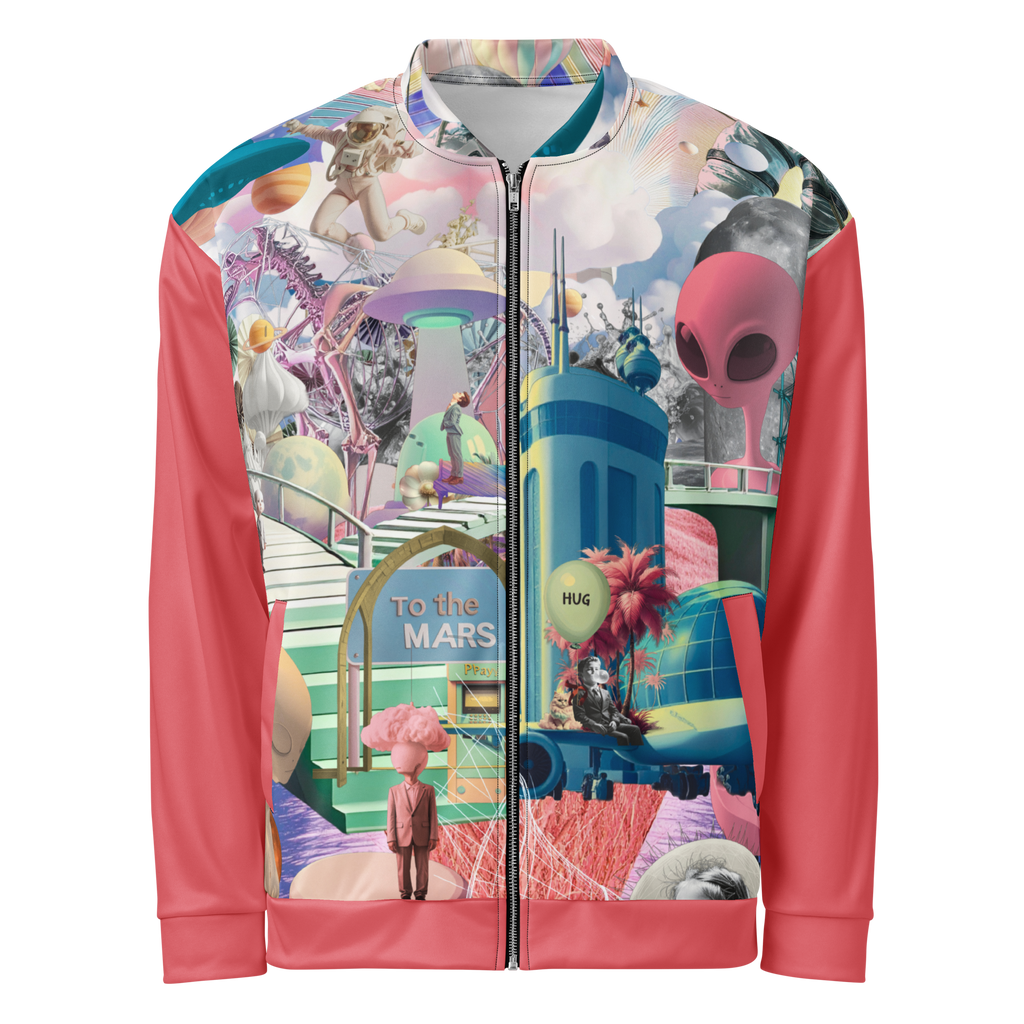 Unisex Bomberjacke Alien Invasion Pinkrot | Premium Streetwear Otto Strtwr