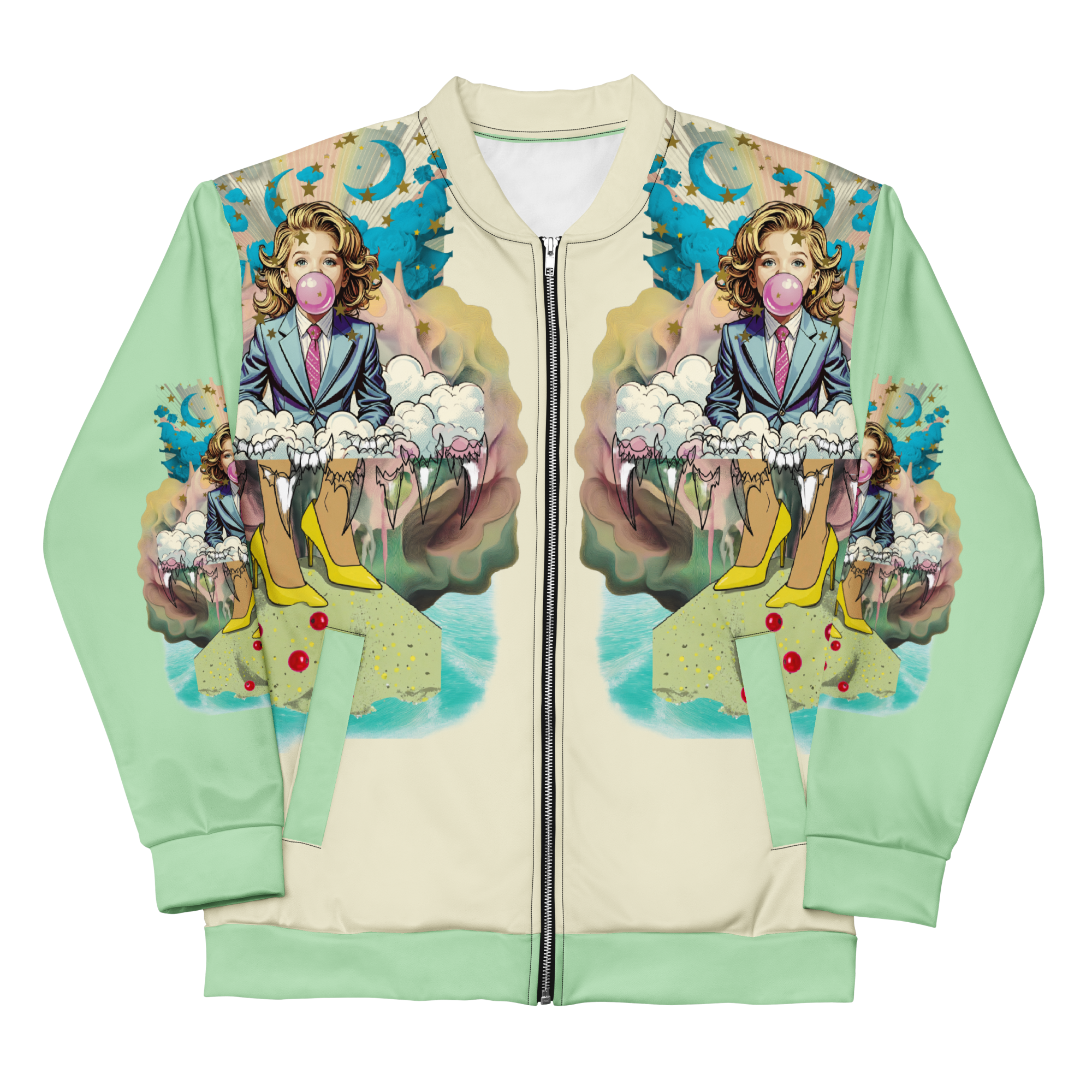 Unisex Bomberjacke Bubble Gum Business Hellcreme/mint | Premium Streetwear Otto Strtwr