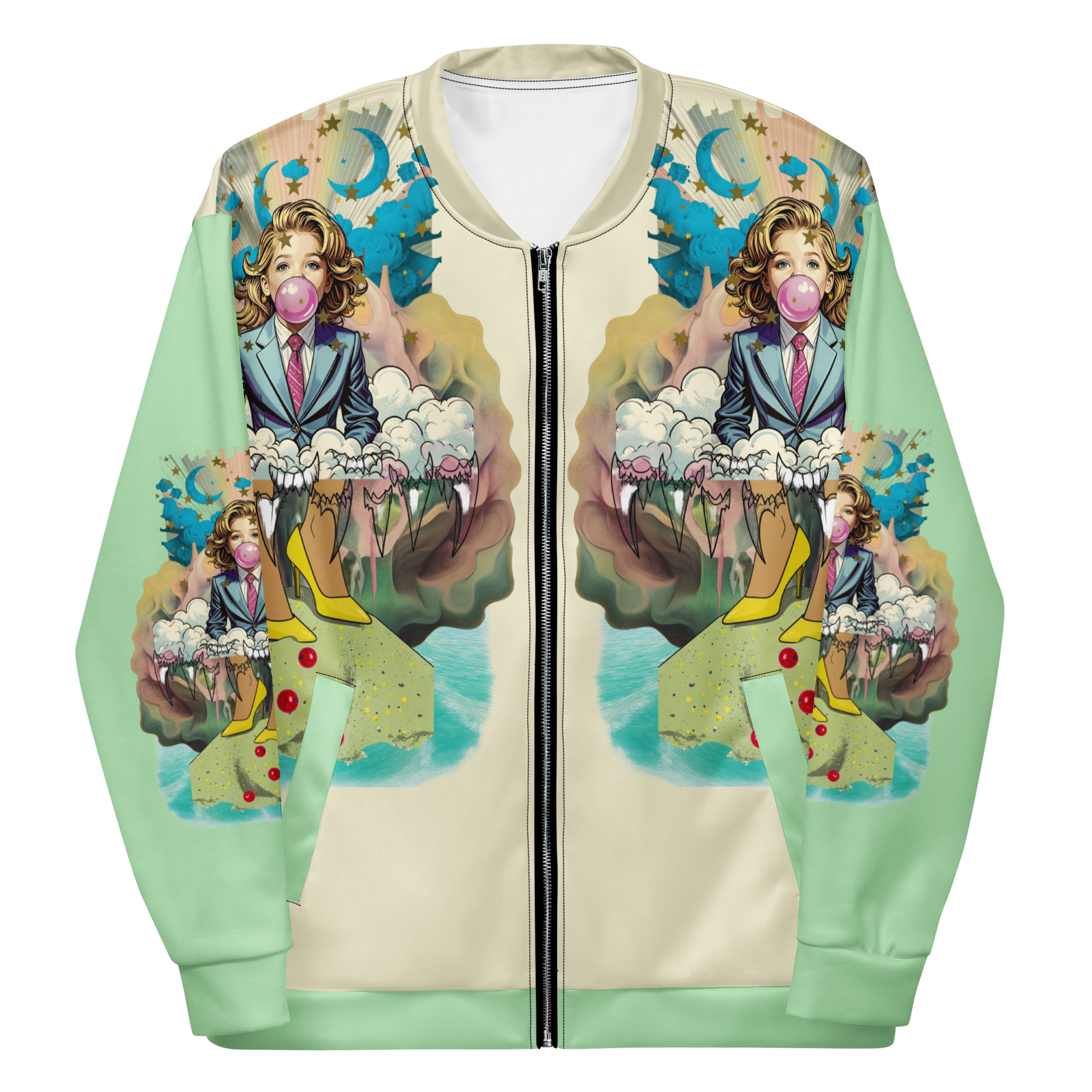 Unisex Bomberjacke Bubble Gum Business Hellcreme/mint | Premium Streetwear Otto Strtwr