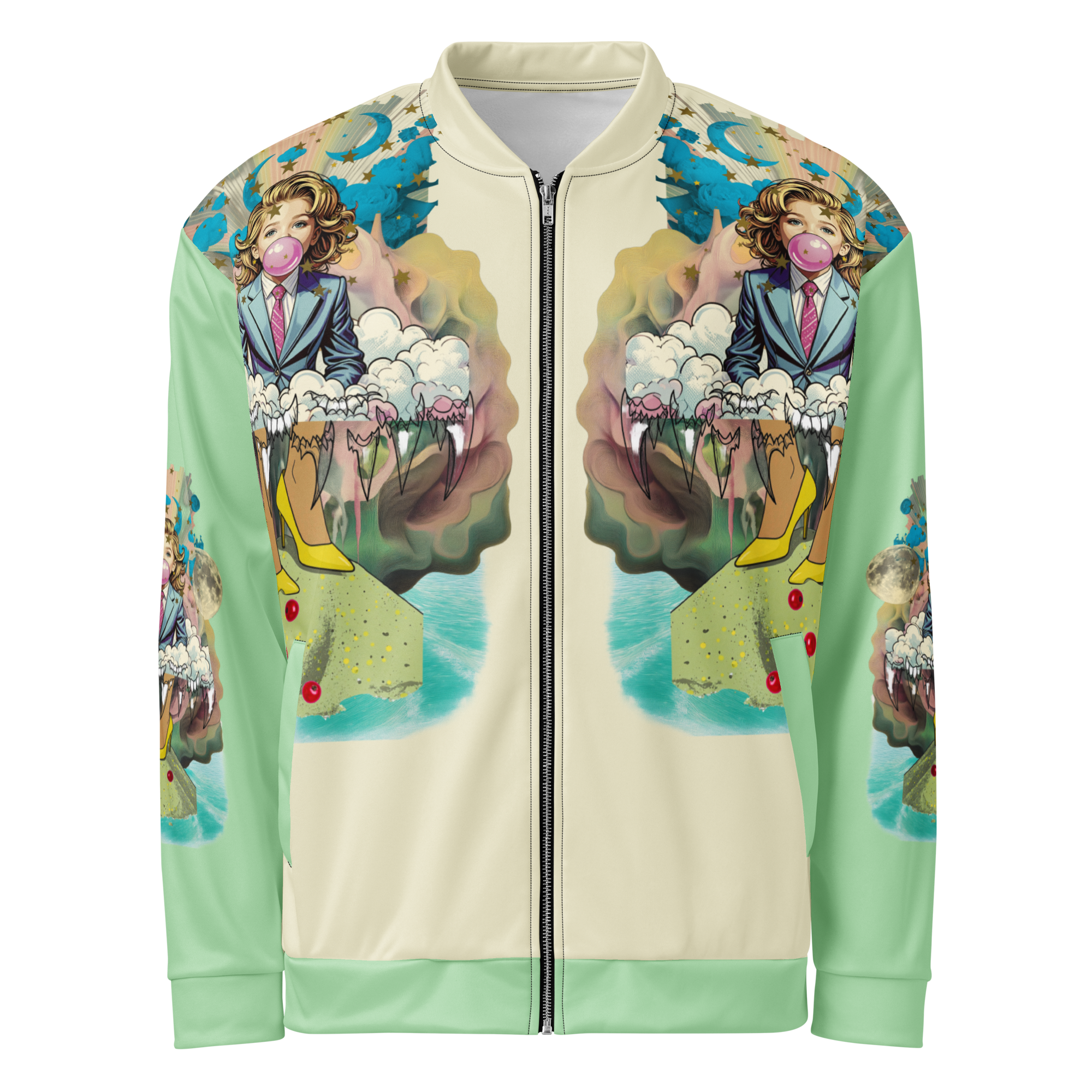 Unisex Bomberjacke Bubble Gum Business Hellcreme/mint | Premium Streetwear Otto Strtwr