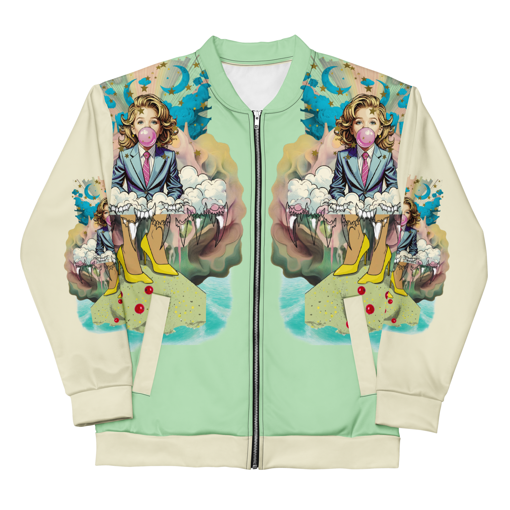 Unisex Bomberjacke Bubble Gum Business Mint/hellcreme | Premium Streetwear Otto Strtwr