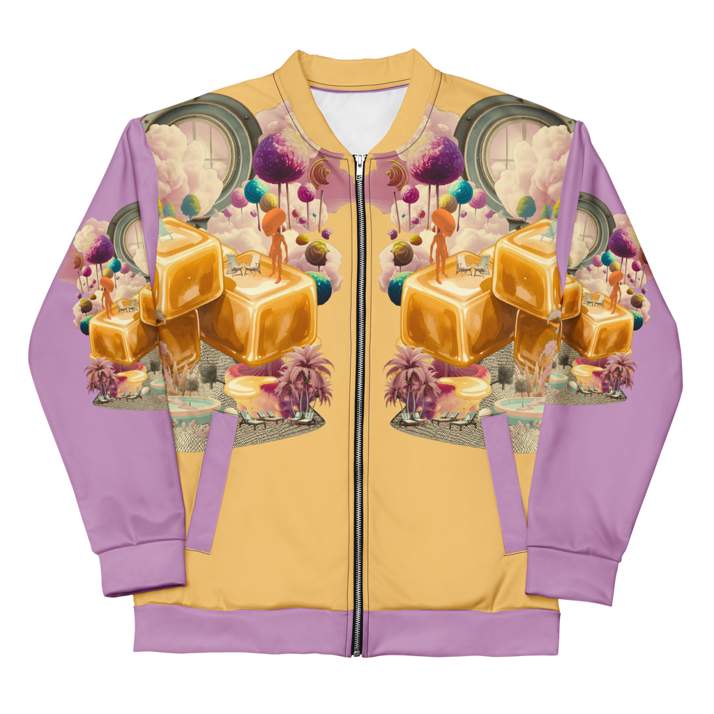 Unisex Bomberjacke Caramel Alien Apricot/flieder | Premium Streetwear Otto Strtwr