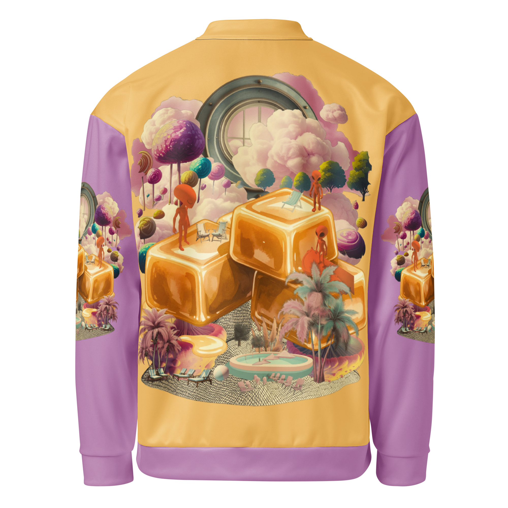 Unisex Bomberjacke Caramel Alien Apricot/flieder | Premium Streetwear Otto Strtwr