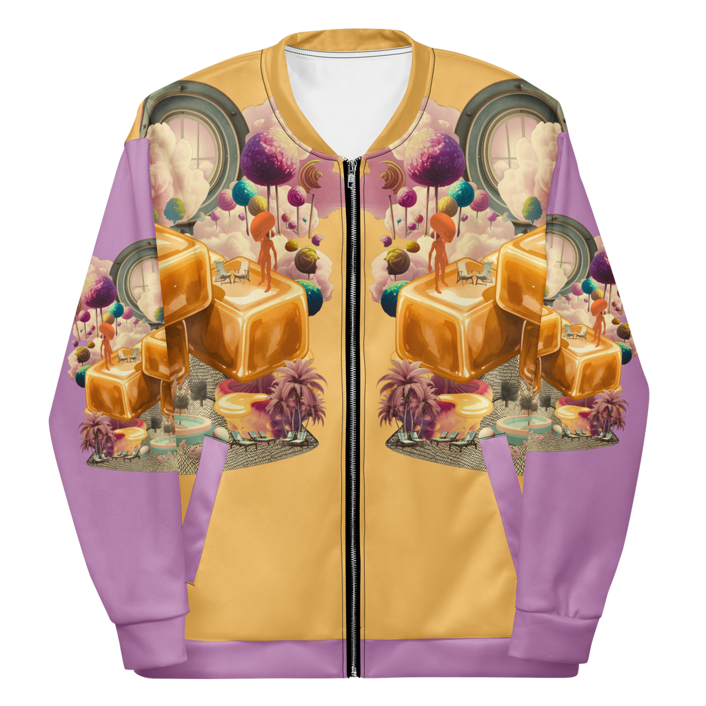 Unisex Bomberjacke Caramel Alien Apricot/flieder | Premium Streetwear Otto Strtwr