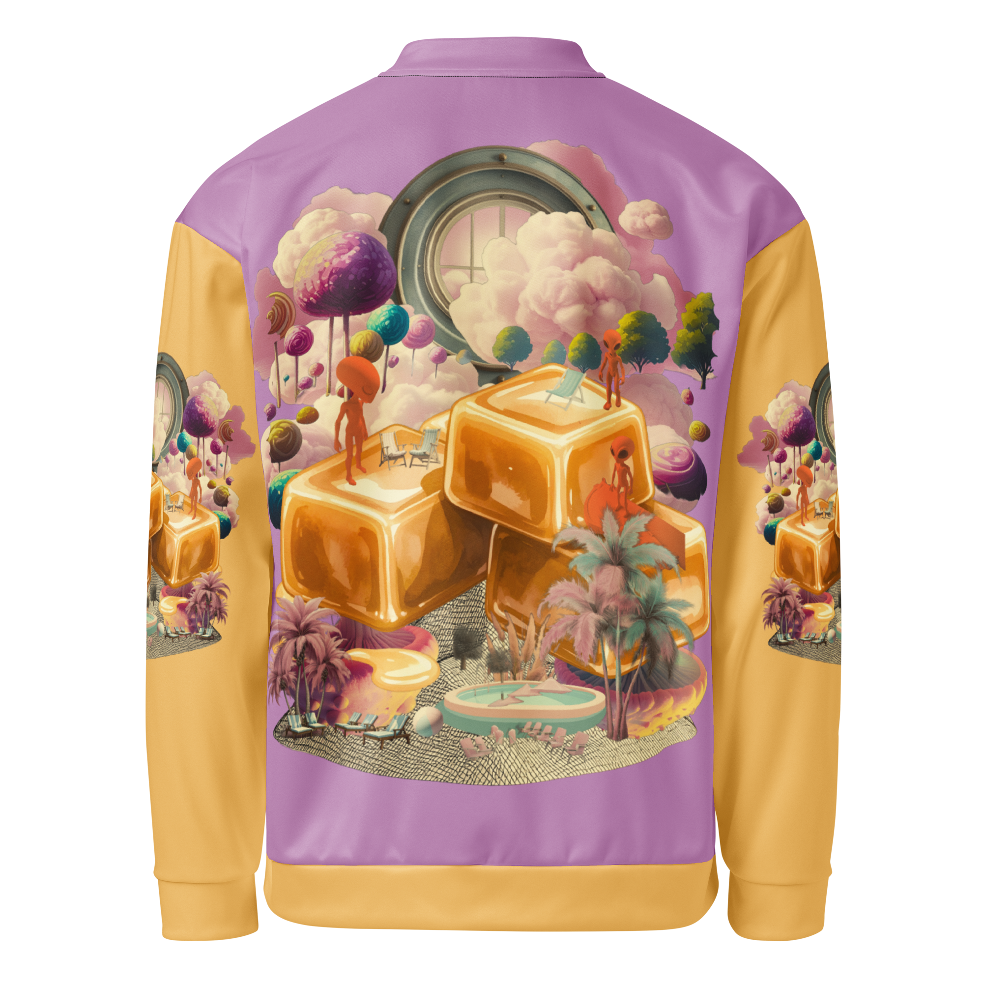 Unisex Bomberjacke Caramel Alien Flieder/apricot | Premium Streetwear Otto Strtwr