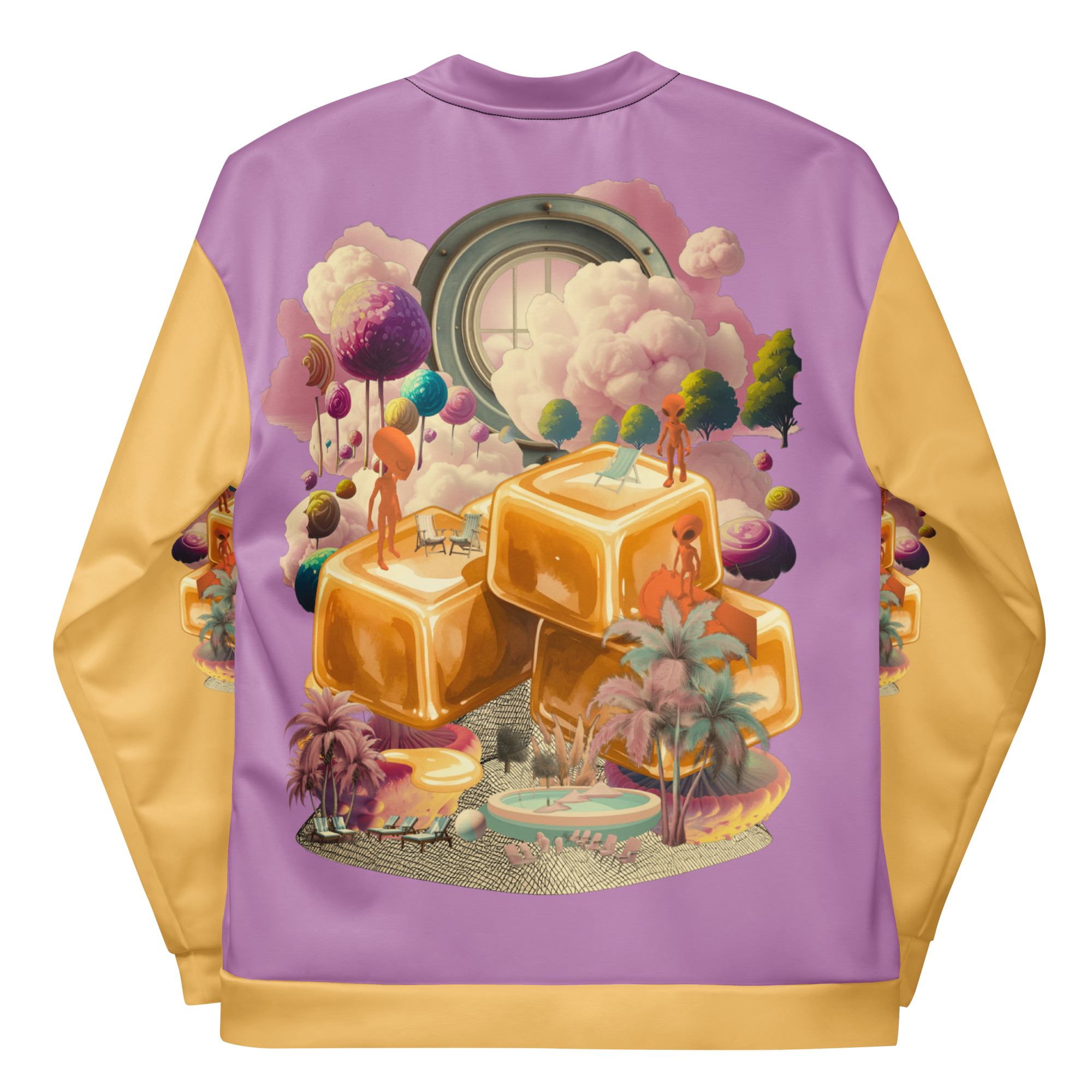 Unisex Bomberjacke Caramel Alien Flieder/apricot | Premium Streetwear Otto Strtwr