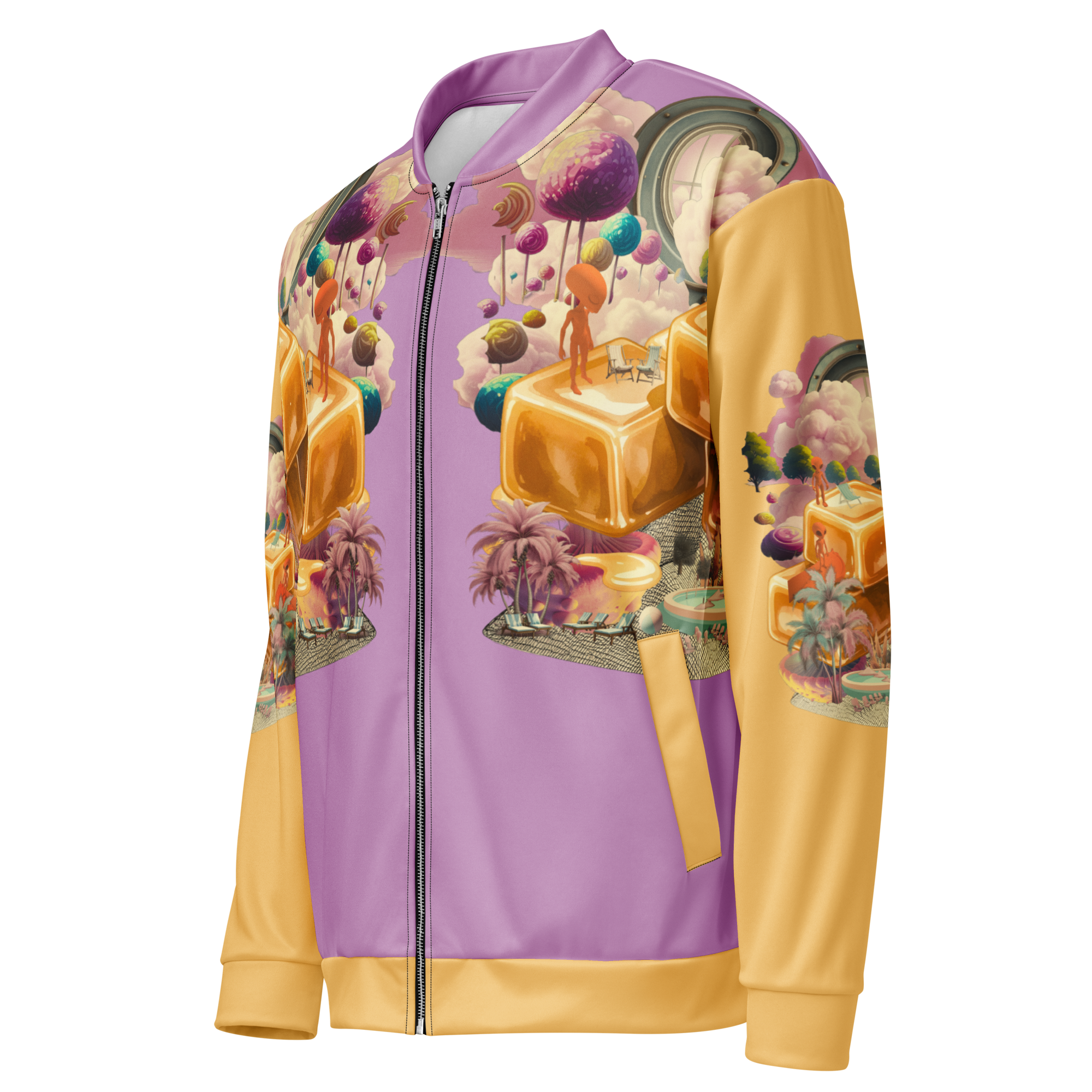 Unisex Bomberjacke Caramel Alien Flieder/apricot | Premium Streetwear Otto Strtwr