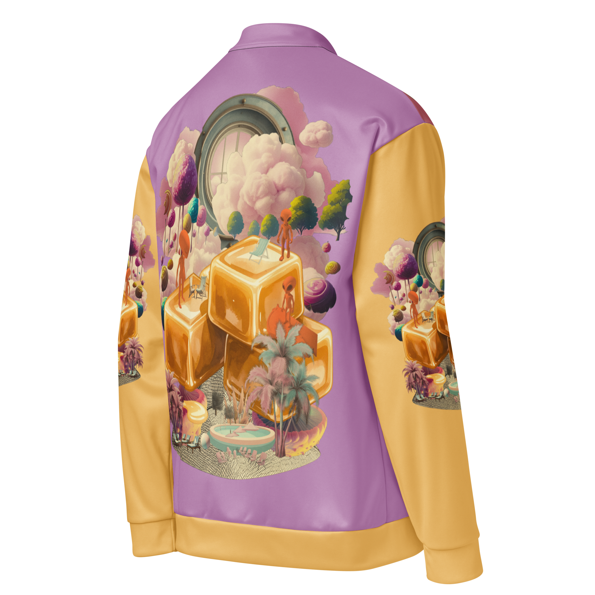 Unisex Bomberjacke Caramel Alien Flieder/apricot | Premium Streetwear Otto Strtwr