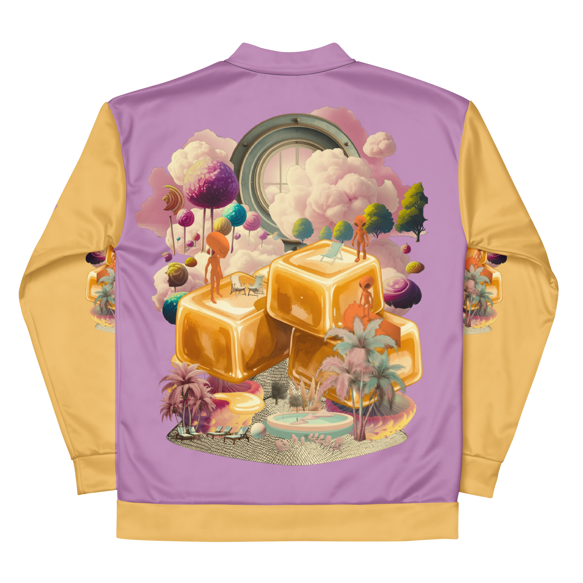 Unisex Bomberjacke Caramel Alien Flieder/apricot | Premium Streetwear Otto Strtwr