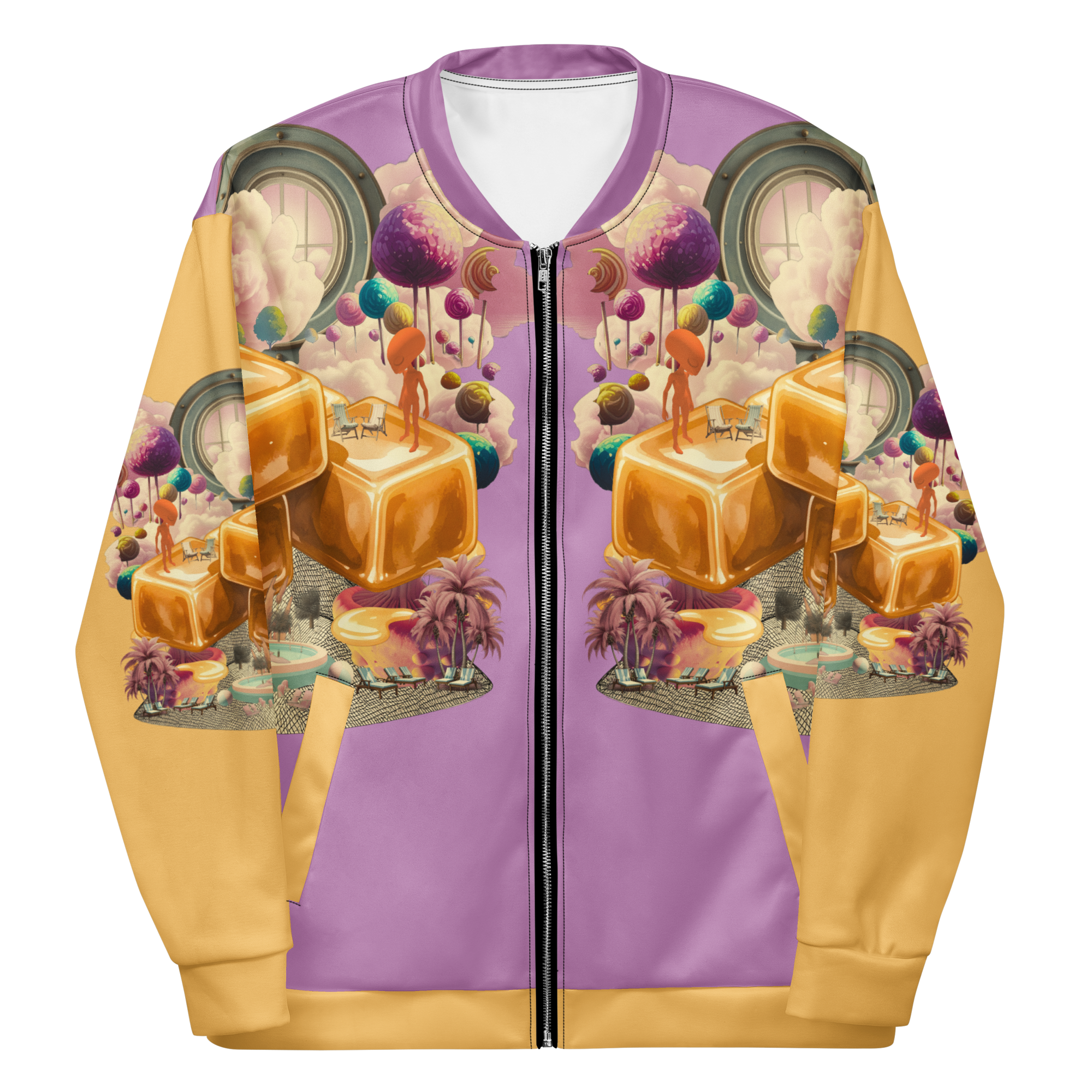 Unisex Bomberjacke Caramel Alien Flieder/apricot | Premium Streetwear Otto Strtwr