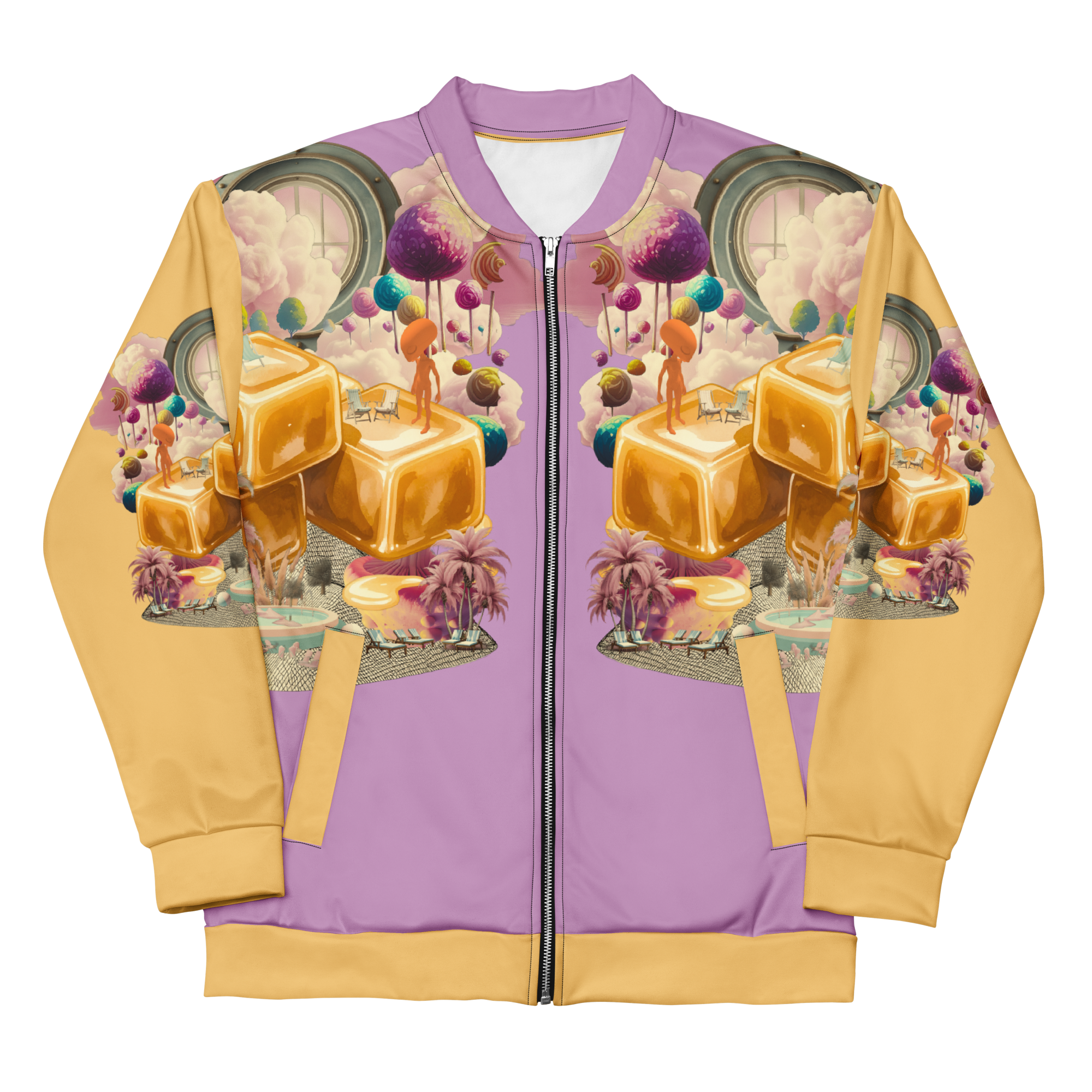 Unisex Bomberjacke Caramel Alien Flieder/apricot | Premium Streetwear Otto Strtwr