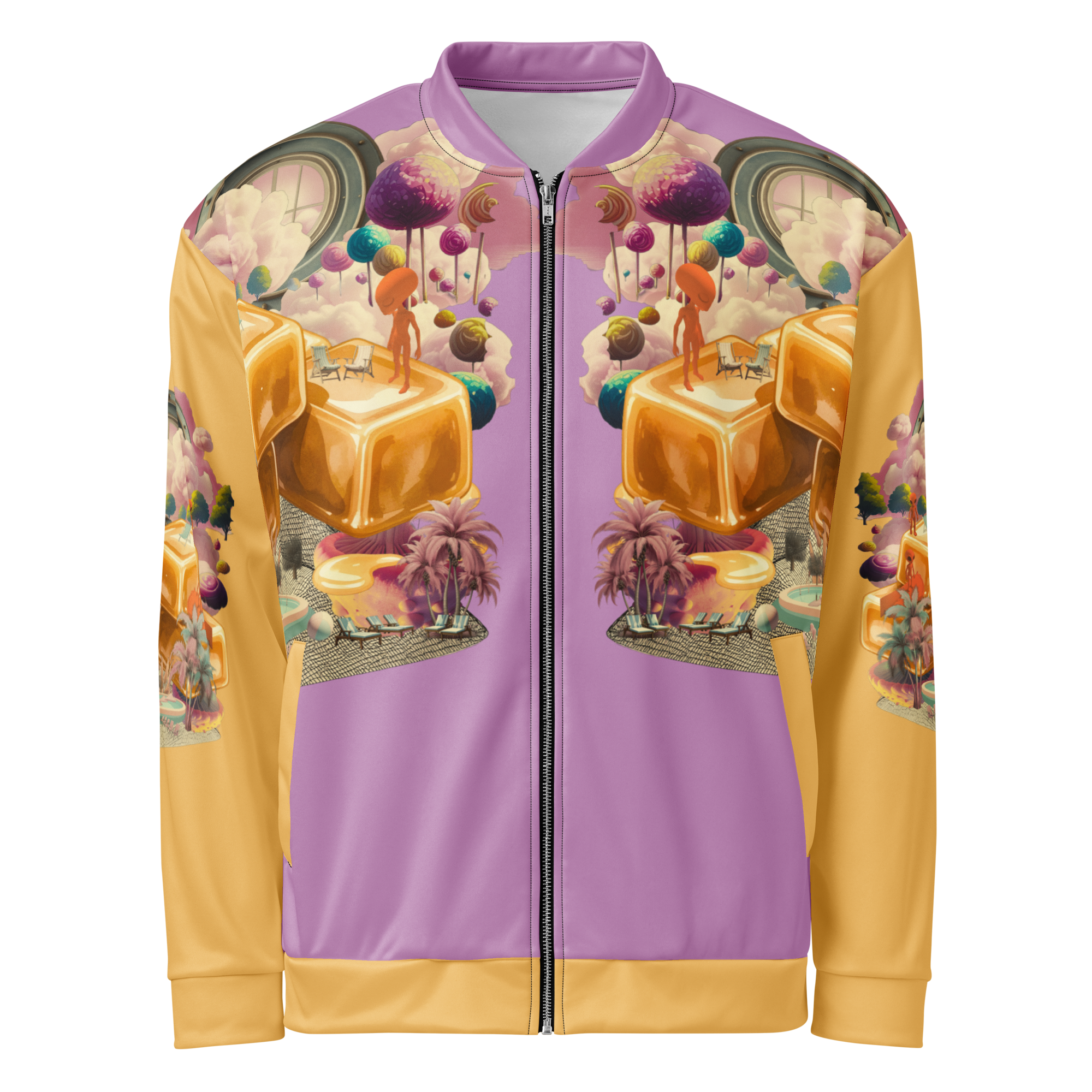 Unisex Bomberjacke Caramel Alien Flieder/apricot | Premium Streetwear Otto Strtwr