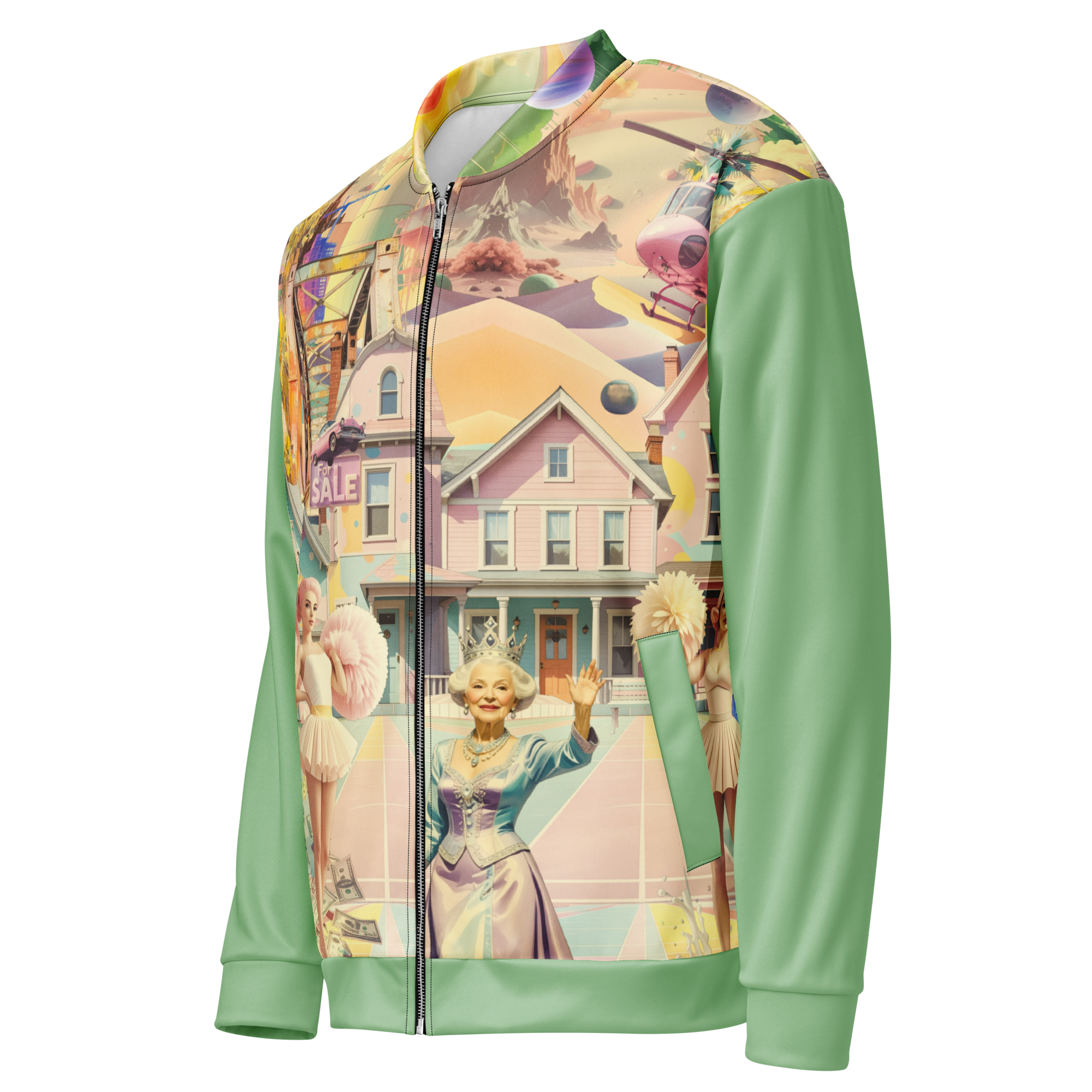 Unisex Bomberjacke Cheerleader City Lindgrün | Premium Streetwear Otto Strtwr