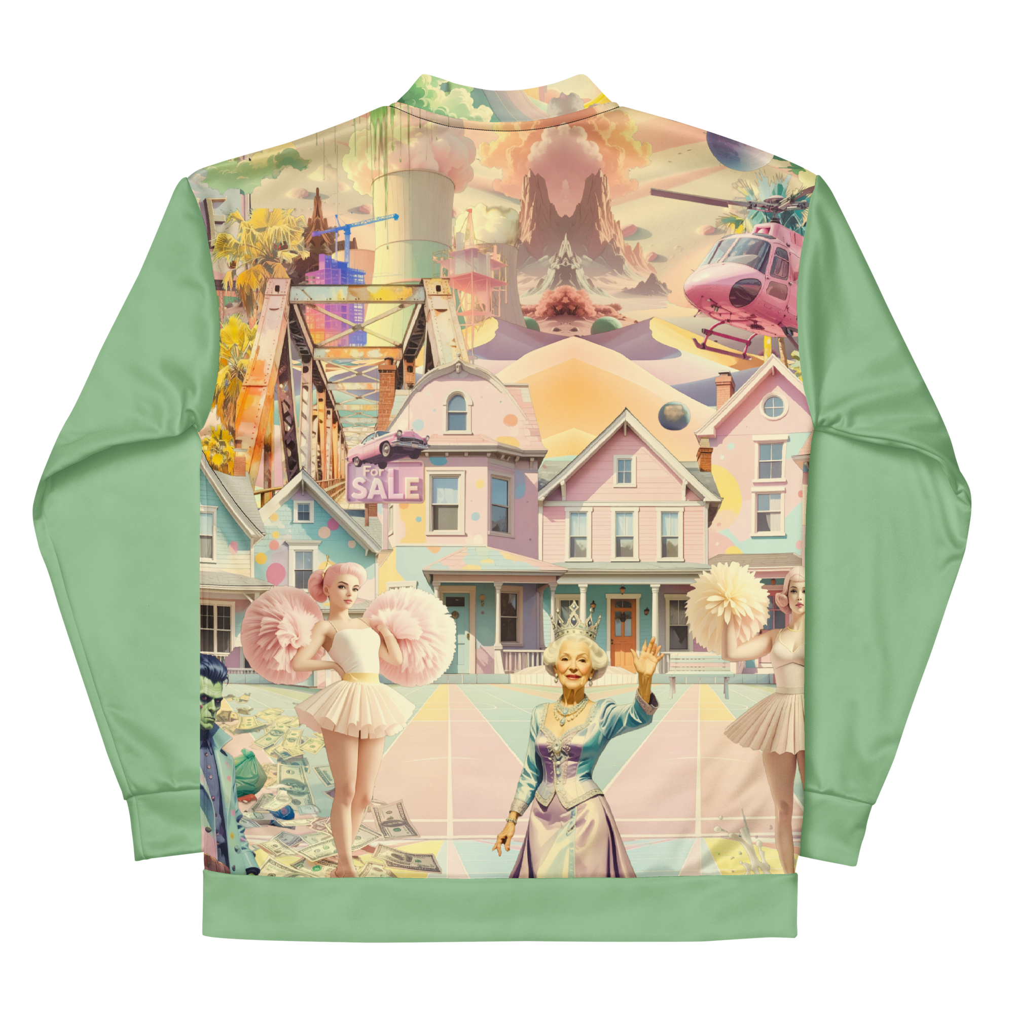 Unisex Bomberjacke Cheerleader City Lindgrün | Premium Streetwear Otto Strtwr