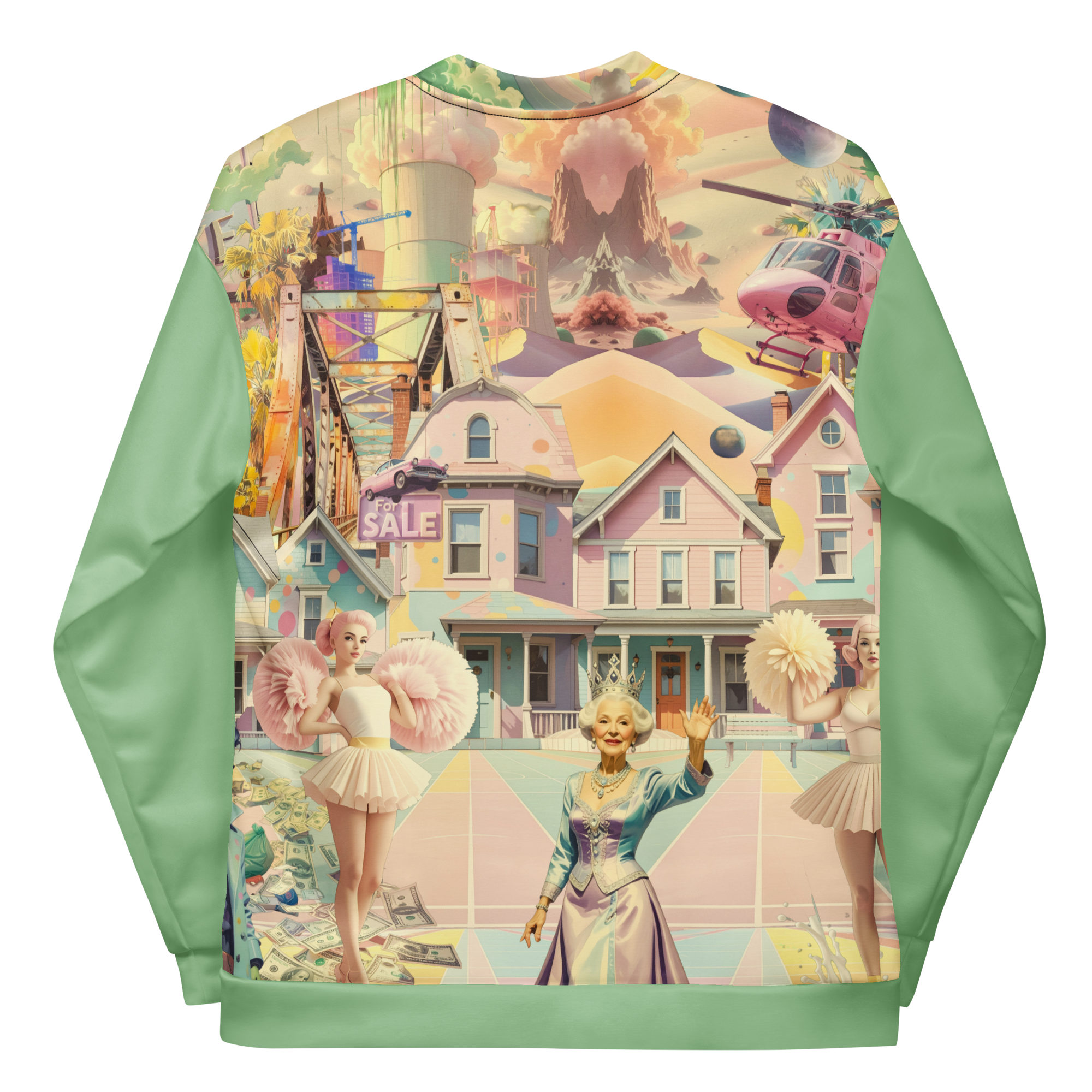 Unisex Bomberjacke Cheerleader City Lindgrün | Premium Streetwear Otto Strtwr