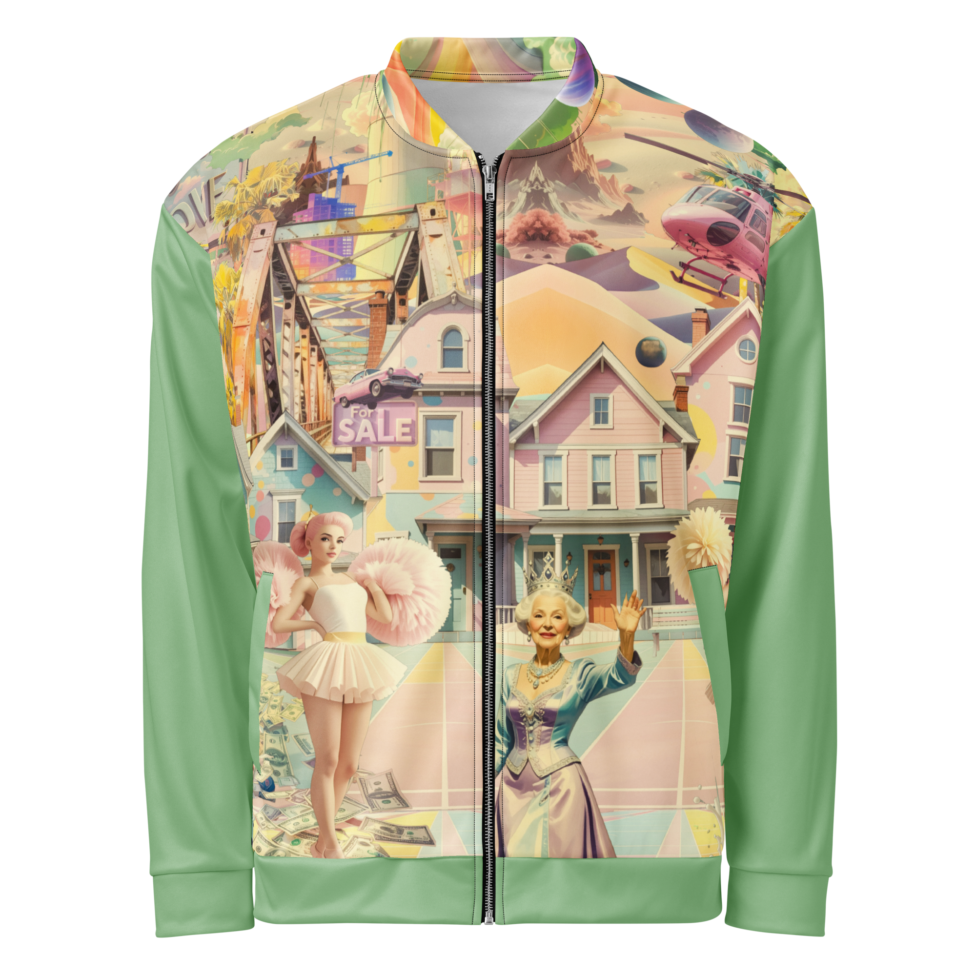 Unisex Bomberjacke Cheerleader City Lindgrün | Premium Streetwear Otto Strtwr