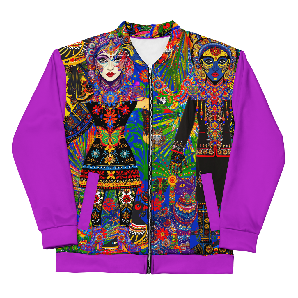 Unisex Bomberjacke Folklore Dancer Helles Violett | Premium Streetwear Otto Strtwr
