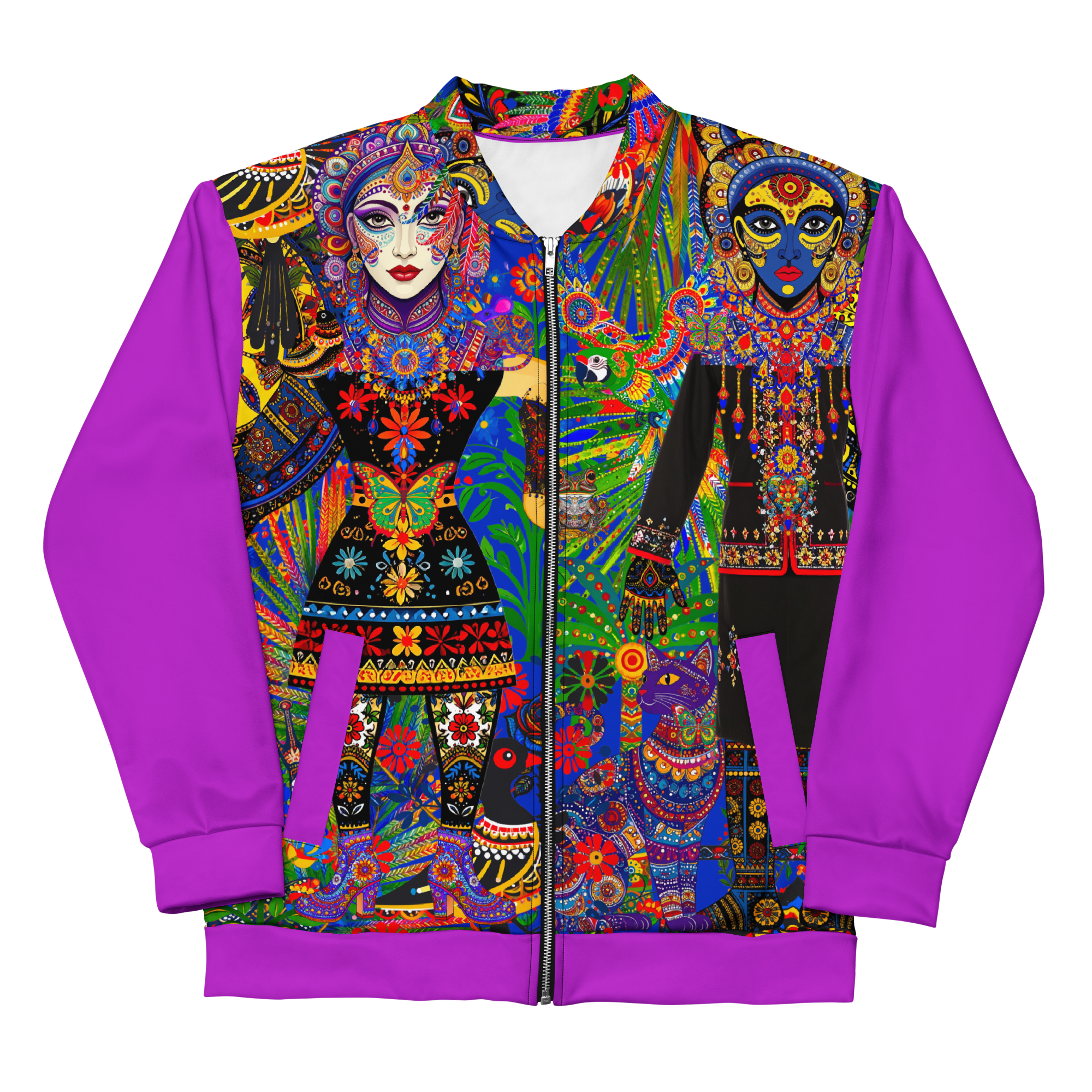 Unisex Bomberjacke Folklore Dancer Helles Violett | Premium Streetwear Otto Strtwr