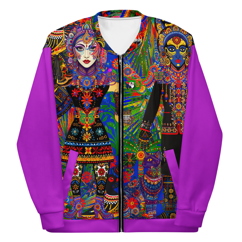 Unisex Bomberjacke Folklore Dancer Helles Violett | Premium Streetwear Otto Strtwr