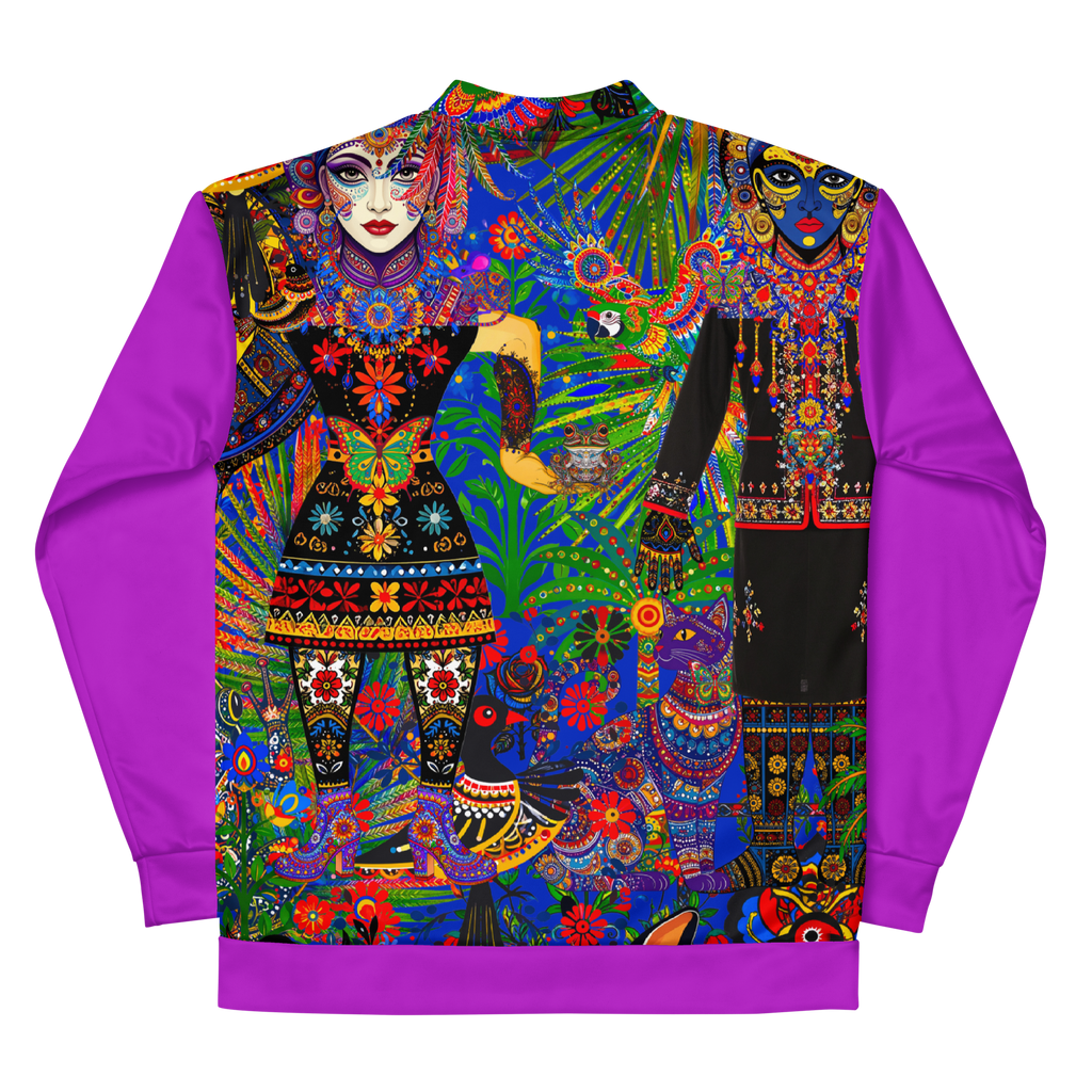 Unisex Bomberjacke Folklore Dancer Helles Violett | Premium Streetwear Otto Strtwr