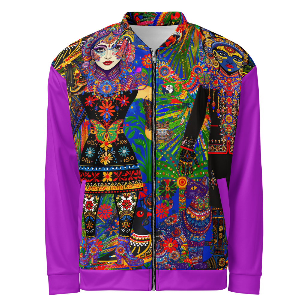 Unisex Bomberjacke Folklore Dancer Helles Violett | Premium Streetwear Otto Strtwr