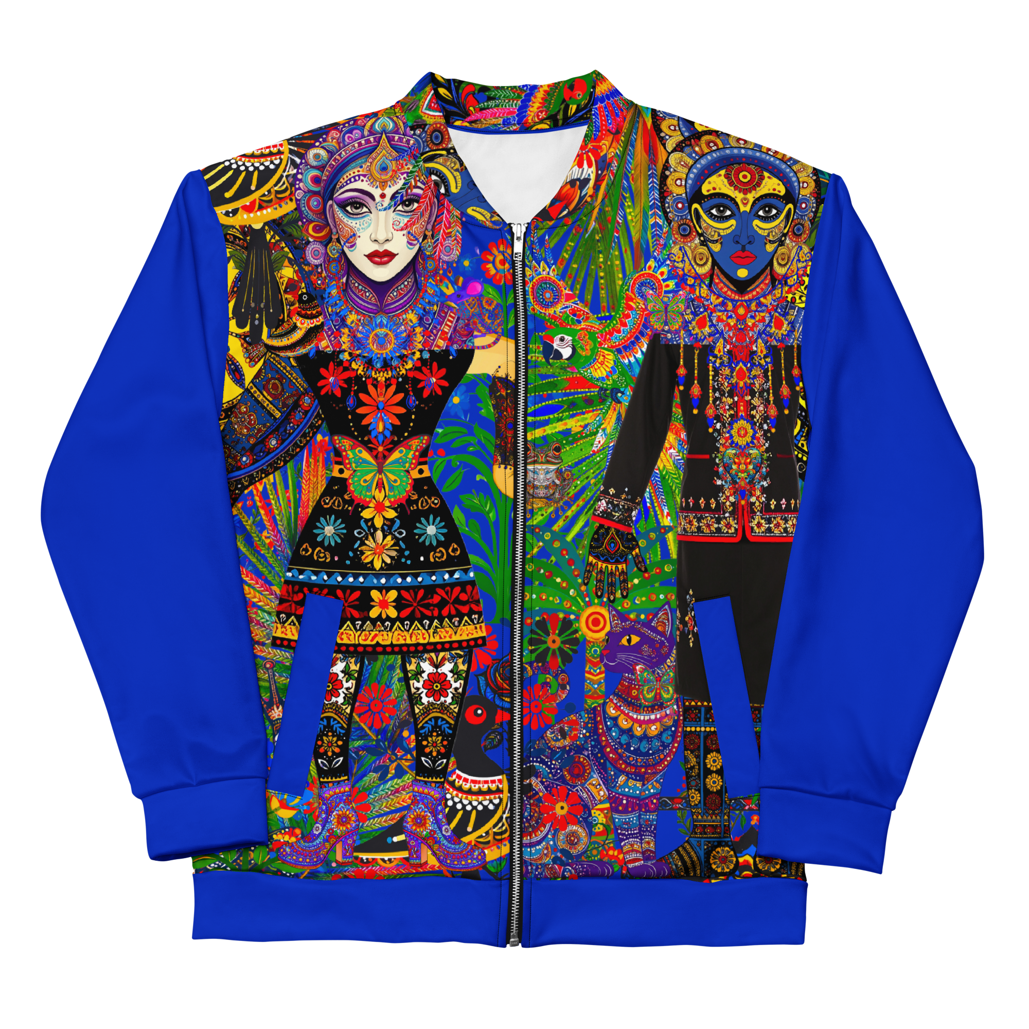 Unisex Bomberjacke Folklore Dancer Tiefblau | Premium Streetwear Otto Strtwr