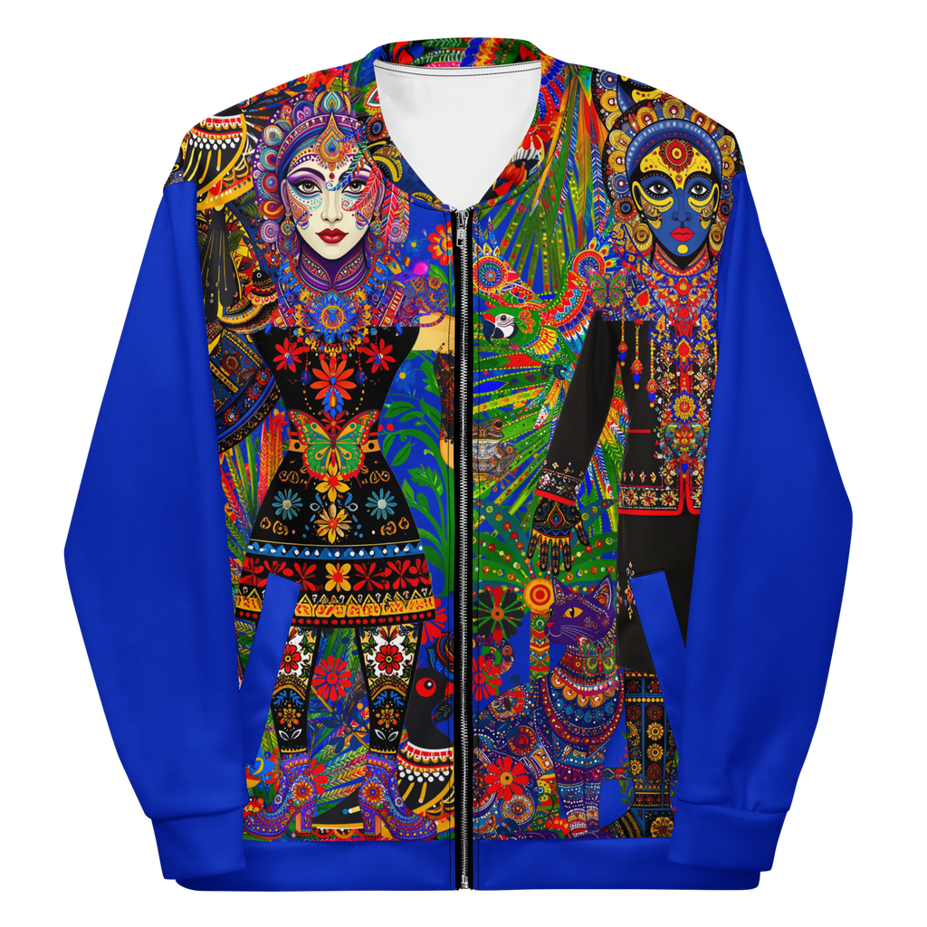 Unisex Bomberjacke Folklore Dancer Tiefblau | Premium Streetwear Otto Strtwr