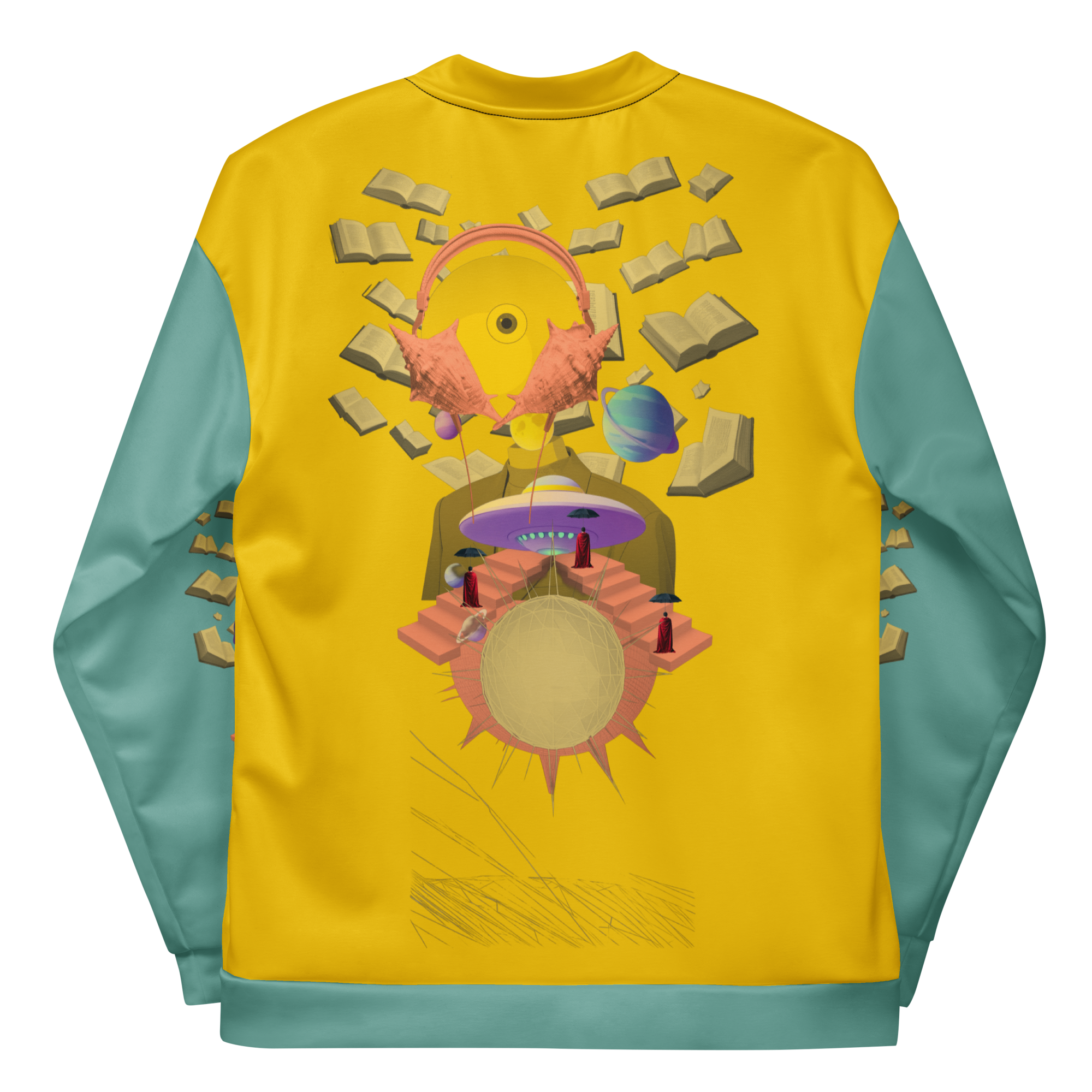 Unisex Bomberjacke Poetry Of Sea Gelb/helles Petrol | Premium Streetwear Otto Strtwr