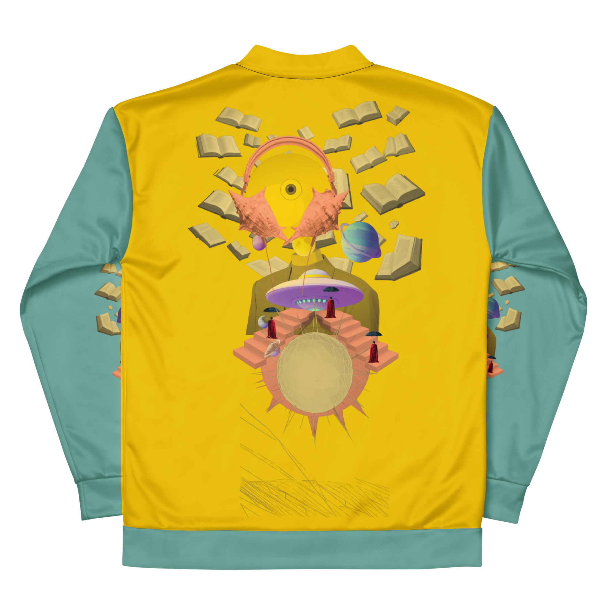 Unisex Bomberjacke Poetry Of Sea Gelb/helles Petrol | Premium Streetwear Otto Strtwr