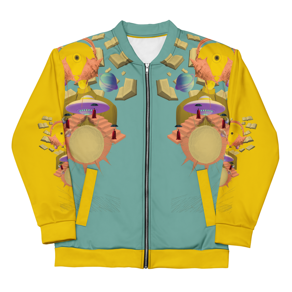 Unisex Bomberjacke Poetry Of Sea Helles Petrol/gelb | Premium Streetwear Otto Strtwr