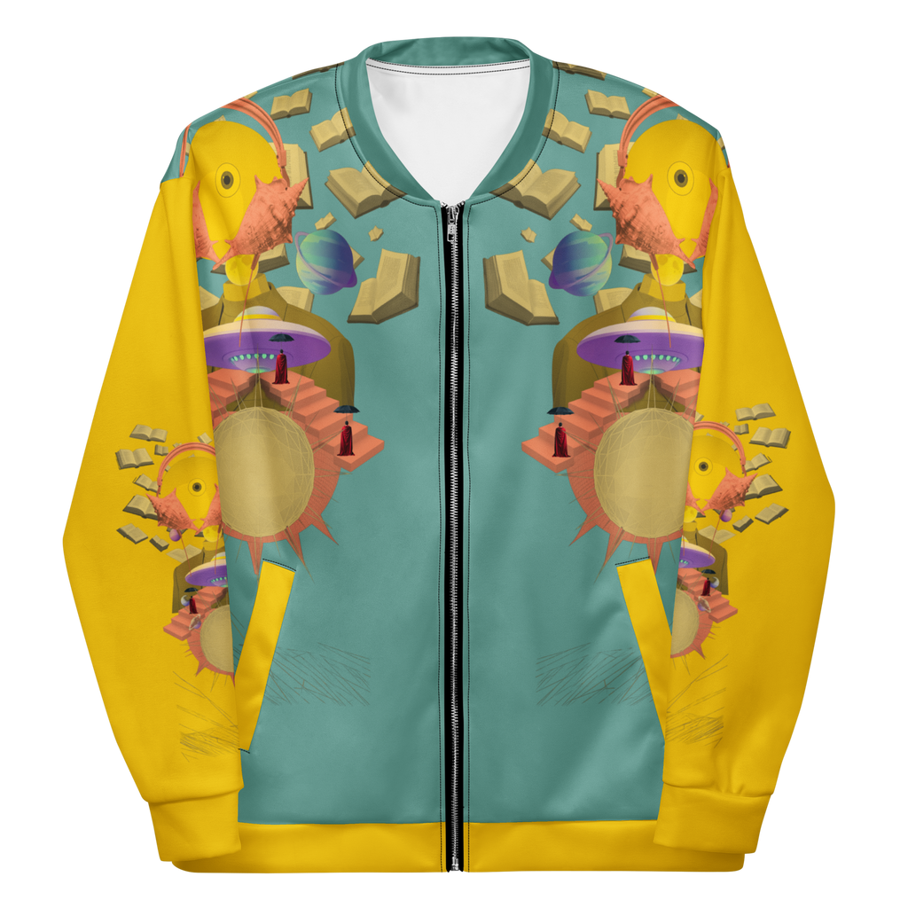 Unisex Bomberjacke Poetry Of Sea Helles Petrol/gelb | Premium Streetwear Otto Strtwr